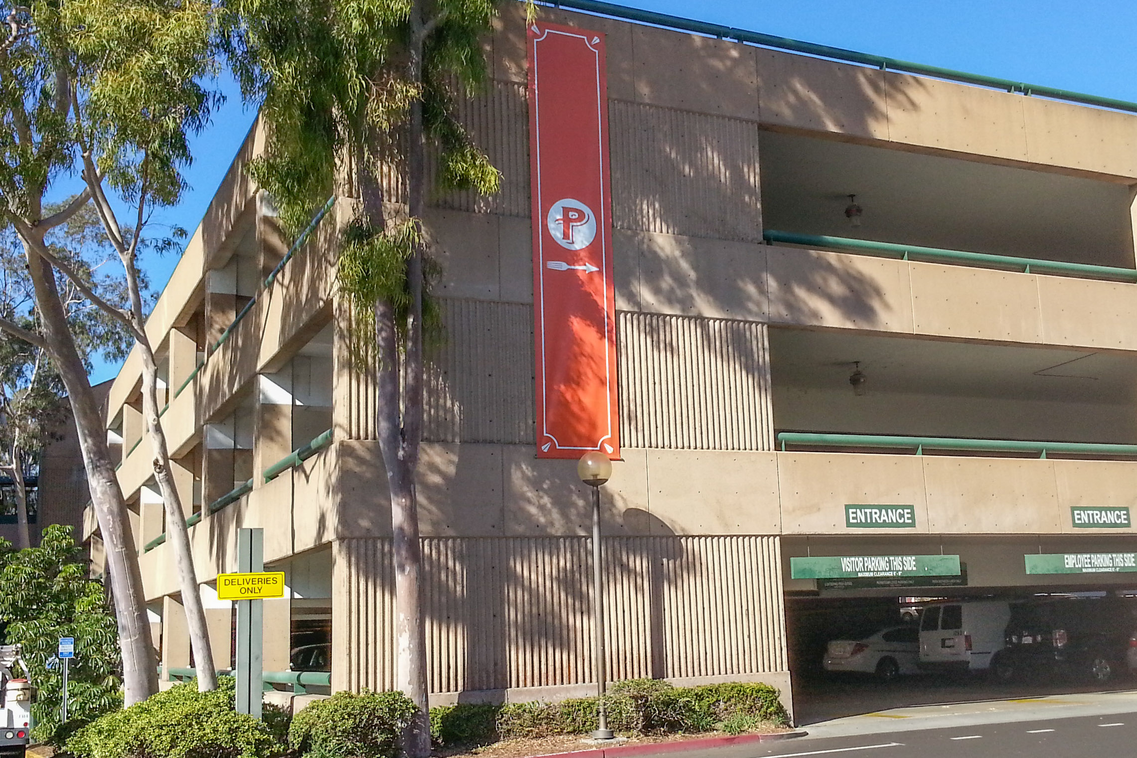 Anaheim Packing District parking directional custom banner