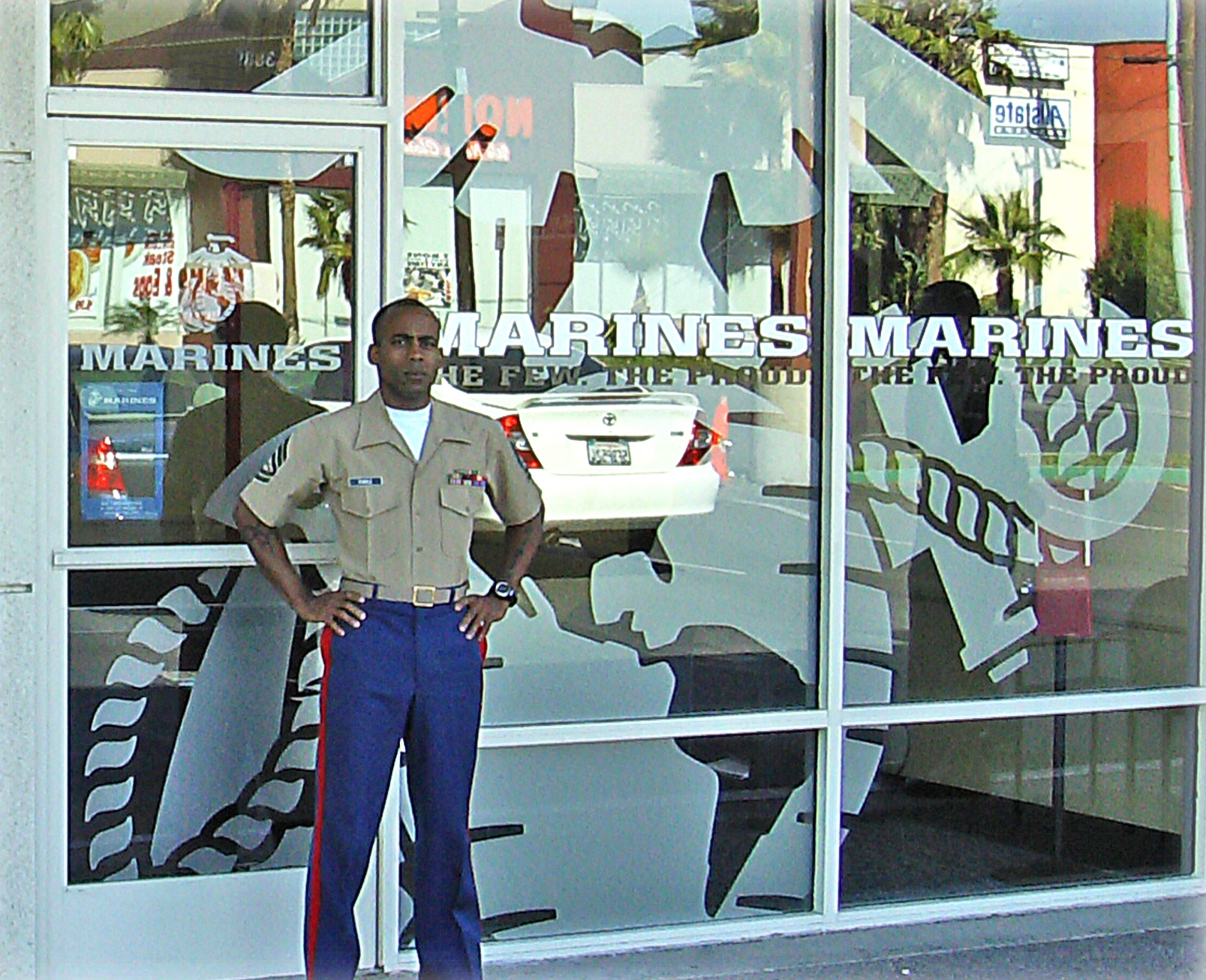 Marines Recruiting custom vinyl window graphics