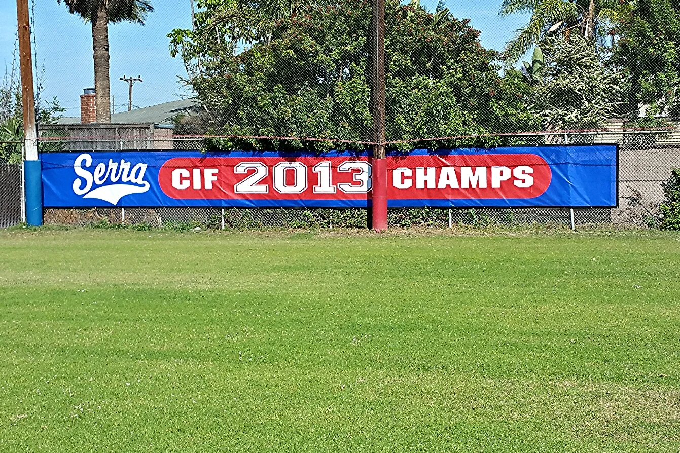 Custom digitally printed school pride mesh banner