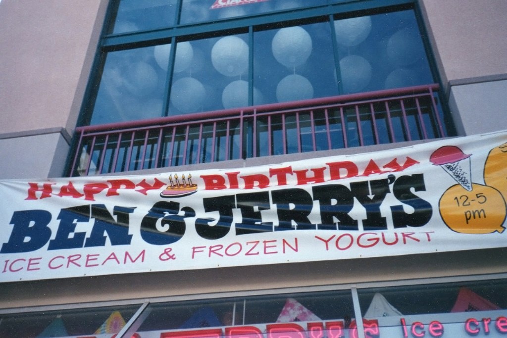 Ben and Jerry's promotional banner