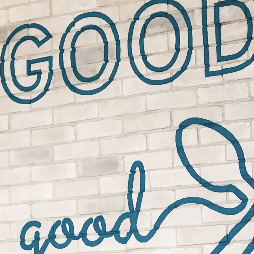 Recent work: hand painted restaurant branding - brick wall graphic lettering in San Diego