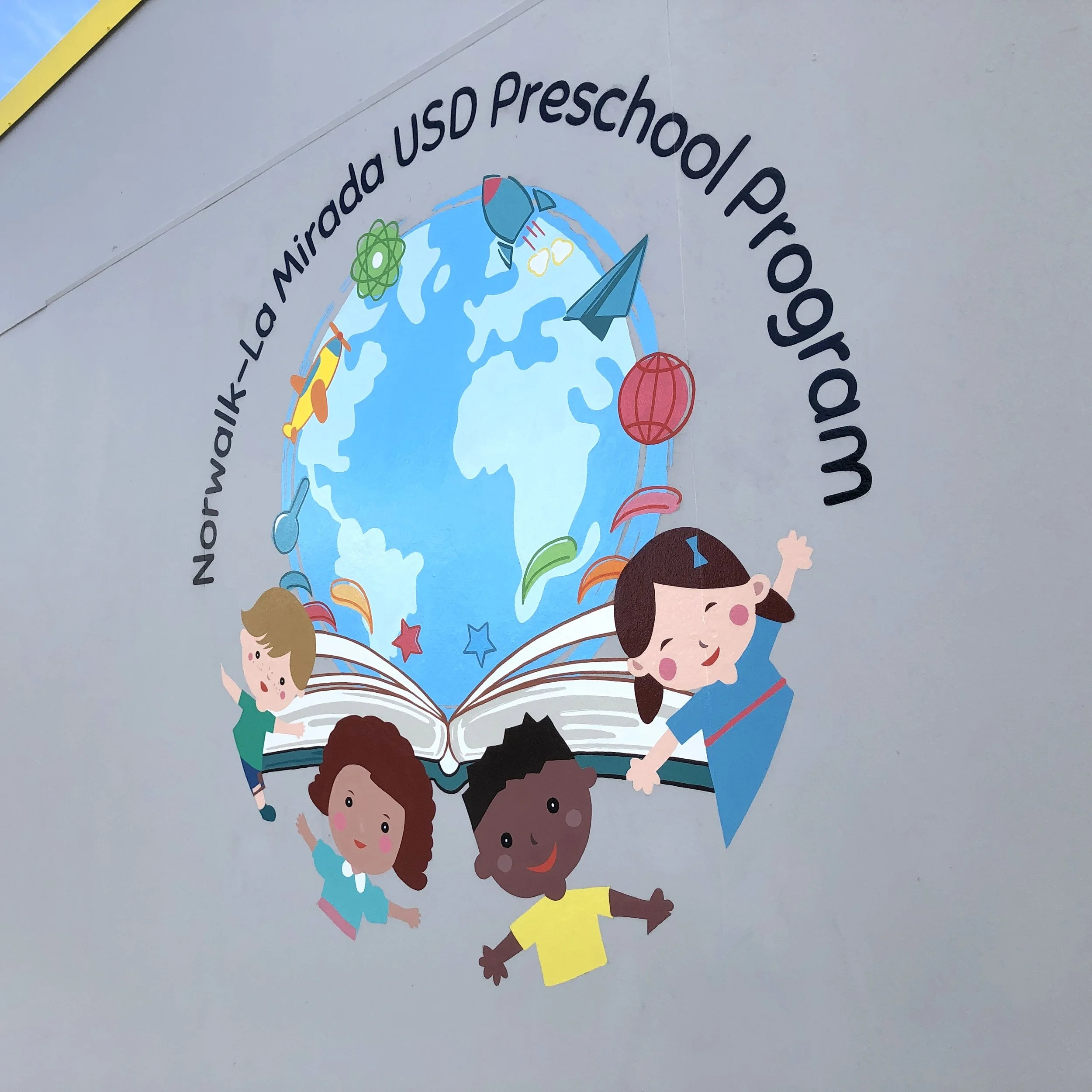 Norwalk La Mirada USD Preschool Program hand painted mural