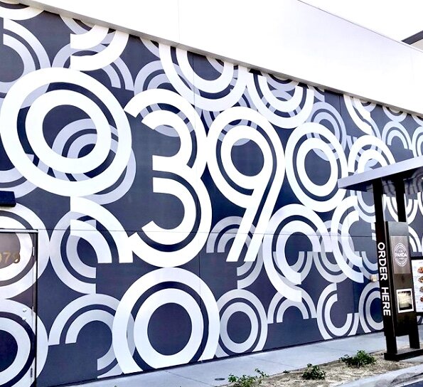 22 & Beach hand painted mural graphics