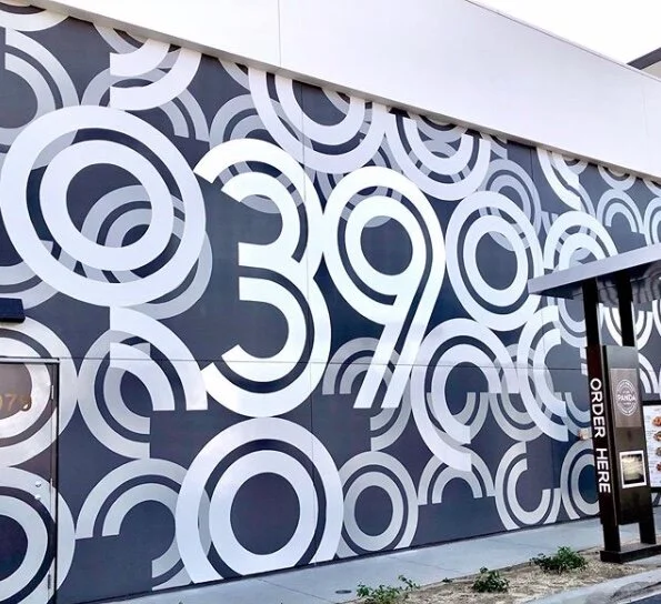 Looking back - hand painted mural, 22 and Beach in Garden Grove CA