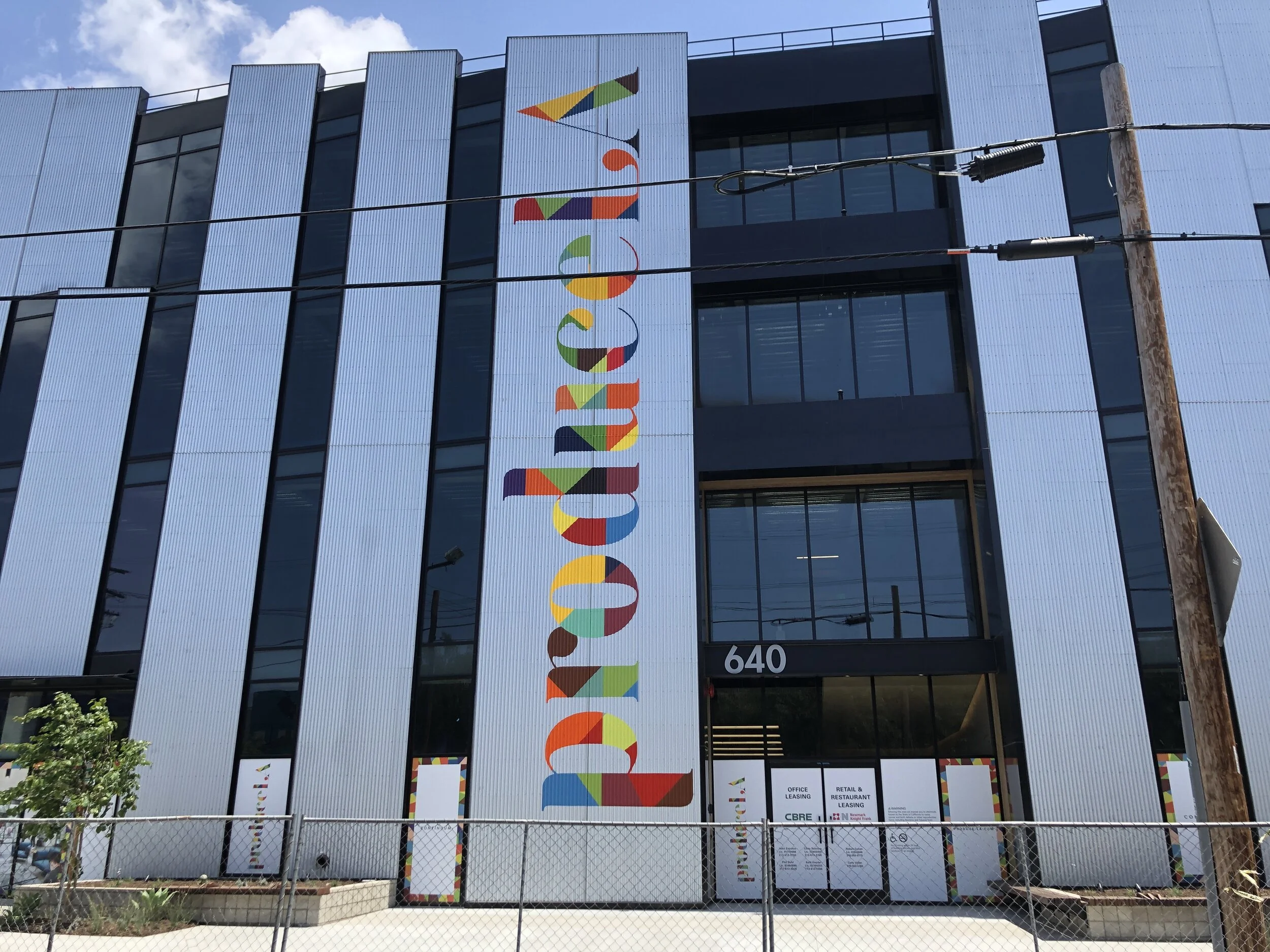 Recent work - PRODUCE LA hand painted super graphics project - LA ARTS DISTRICT