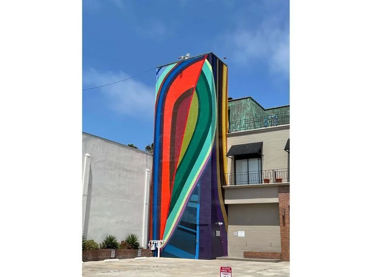 Recent work - hand painted mural - Ebony on Draper and Girard, June Edmonds - for Murals of La Jolla