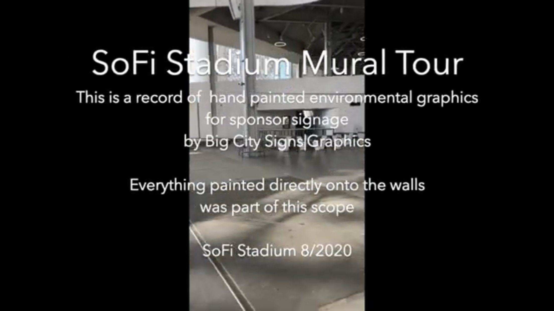 VIDEO TOUR - SoFi Stadium 2020 hand painted mural work