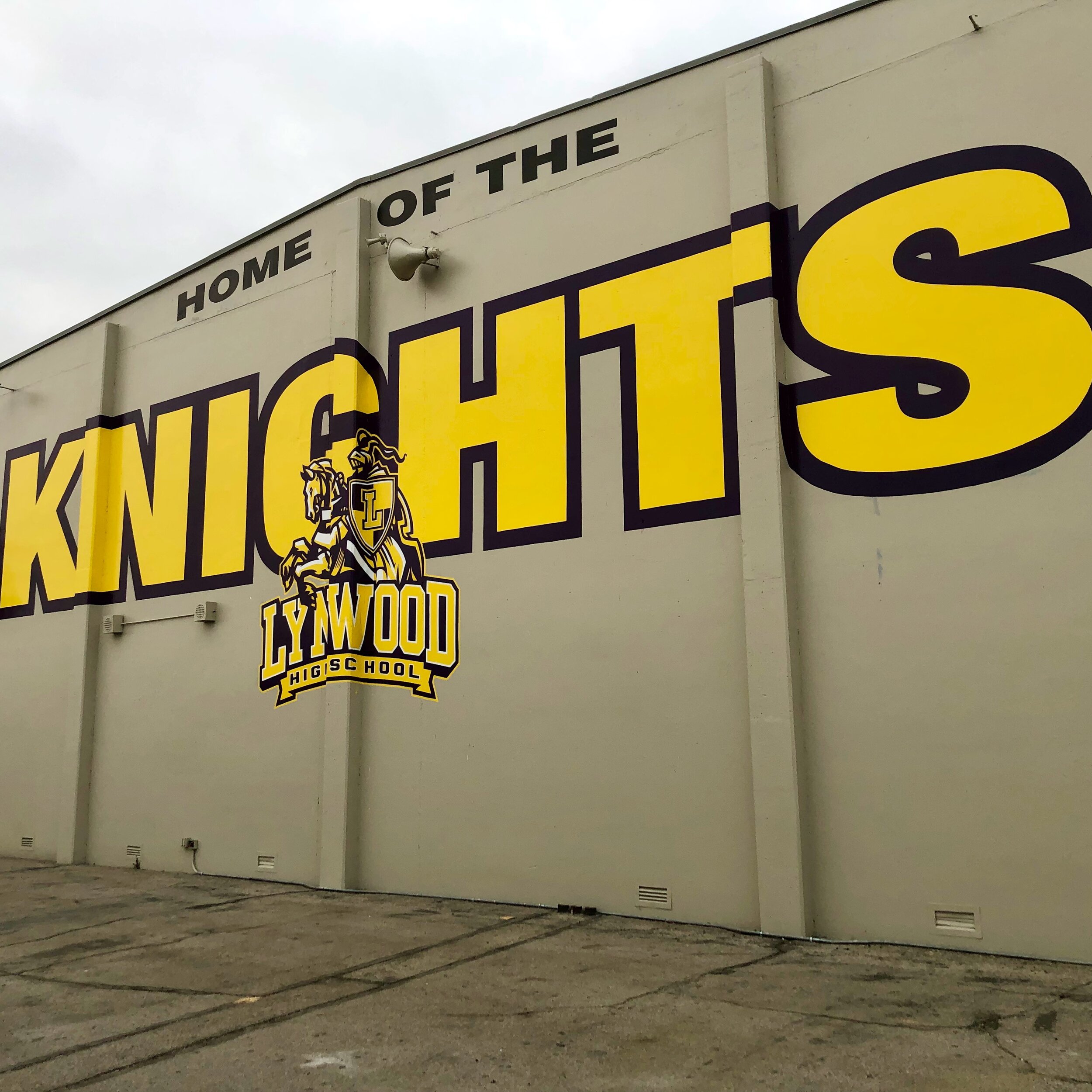 Lynwood High School gym hand painted mural