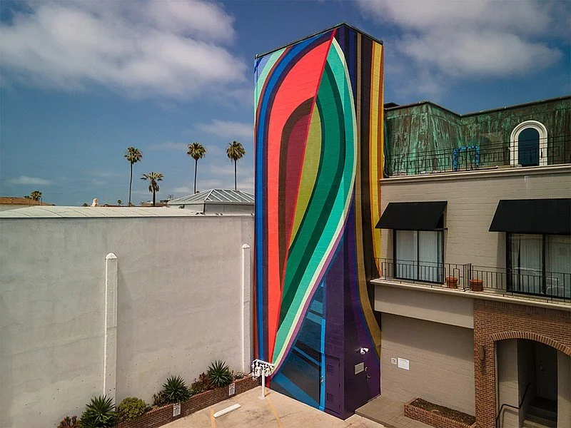 Murals of La Jolla - June Edmonds - Ebony on Draper and Girard - aerial video