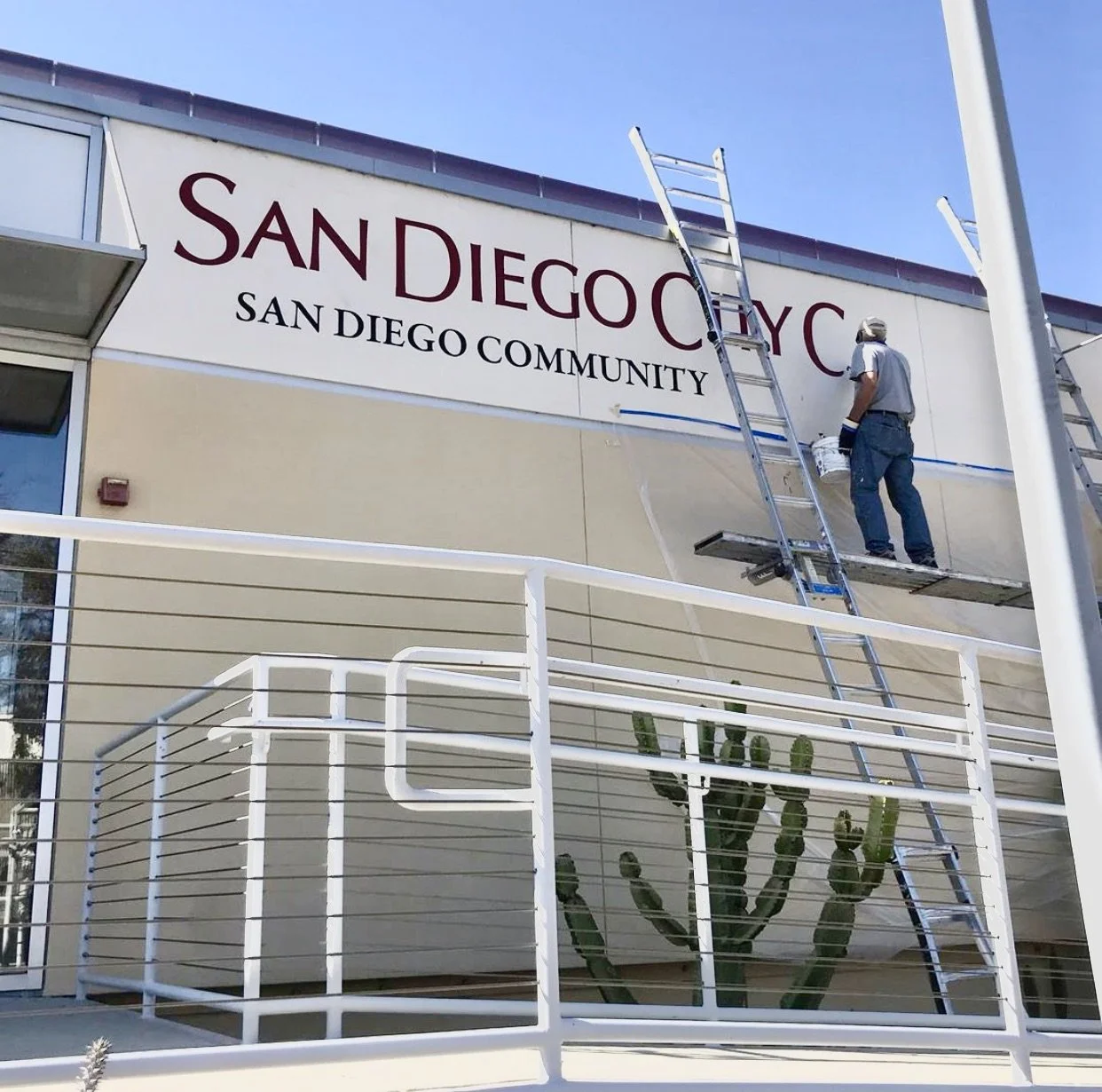 San Diego City College - hand painted murals and graphics