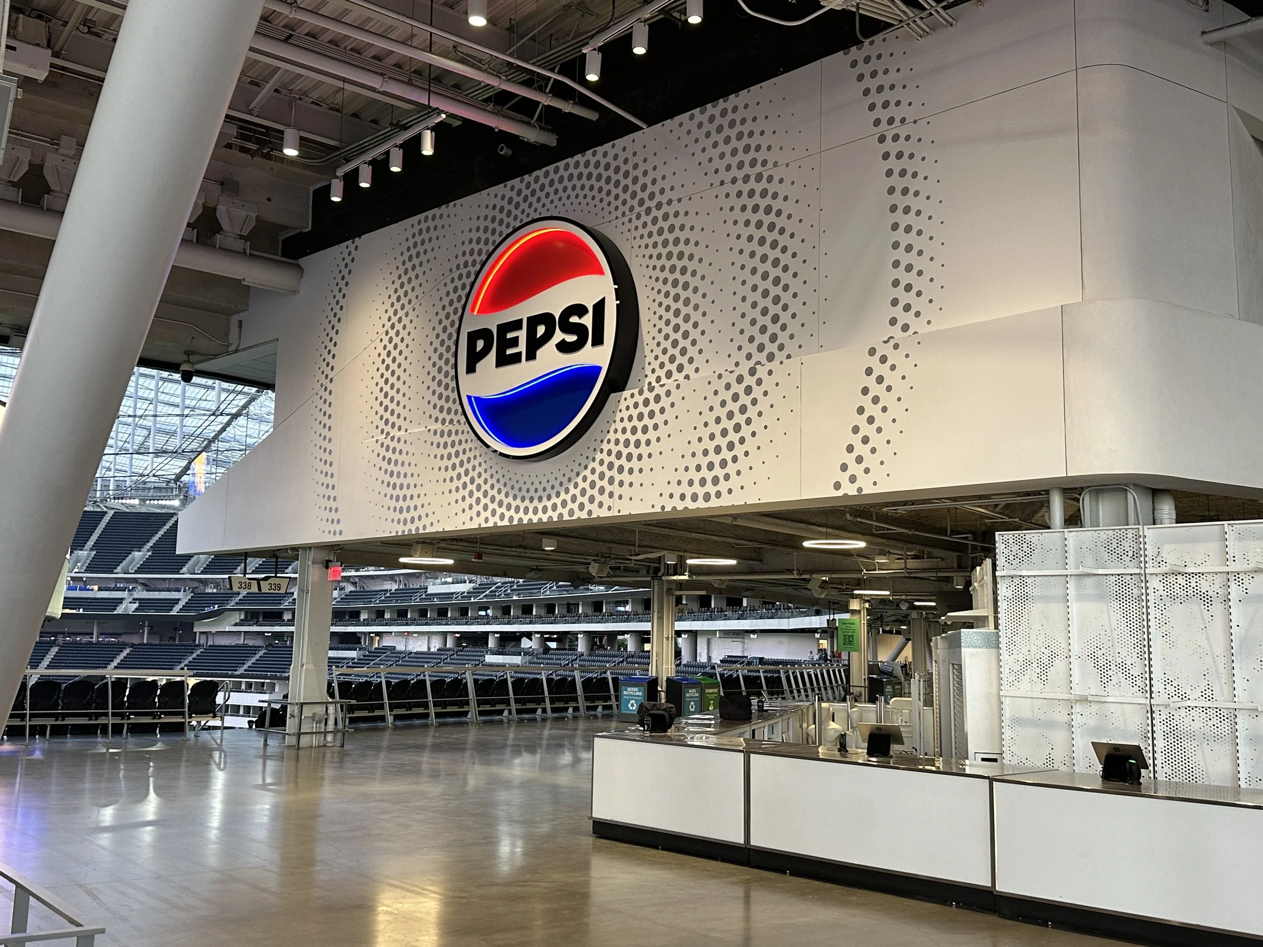 Recent work: SoFi Stadium silver Pepsi graphics