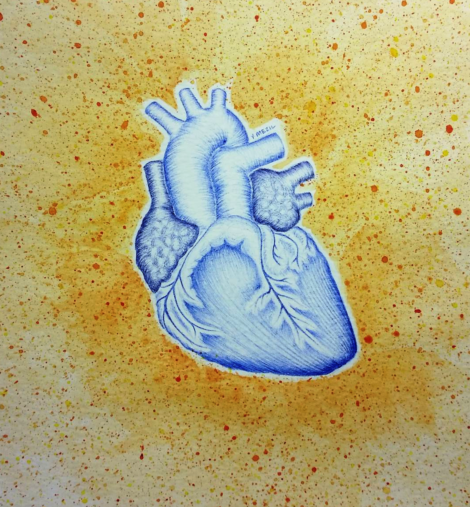 Heart beat and mango splatter