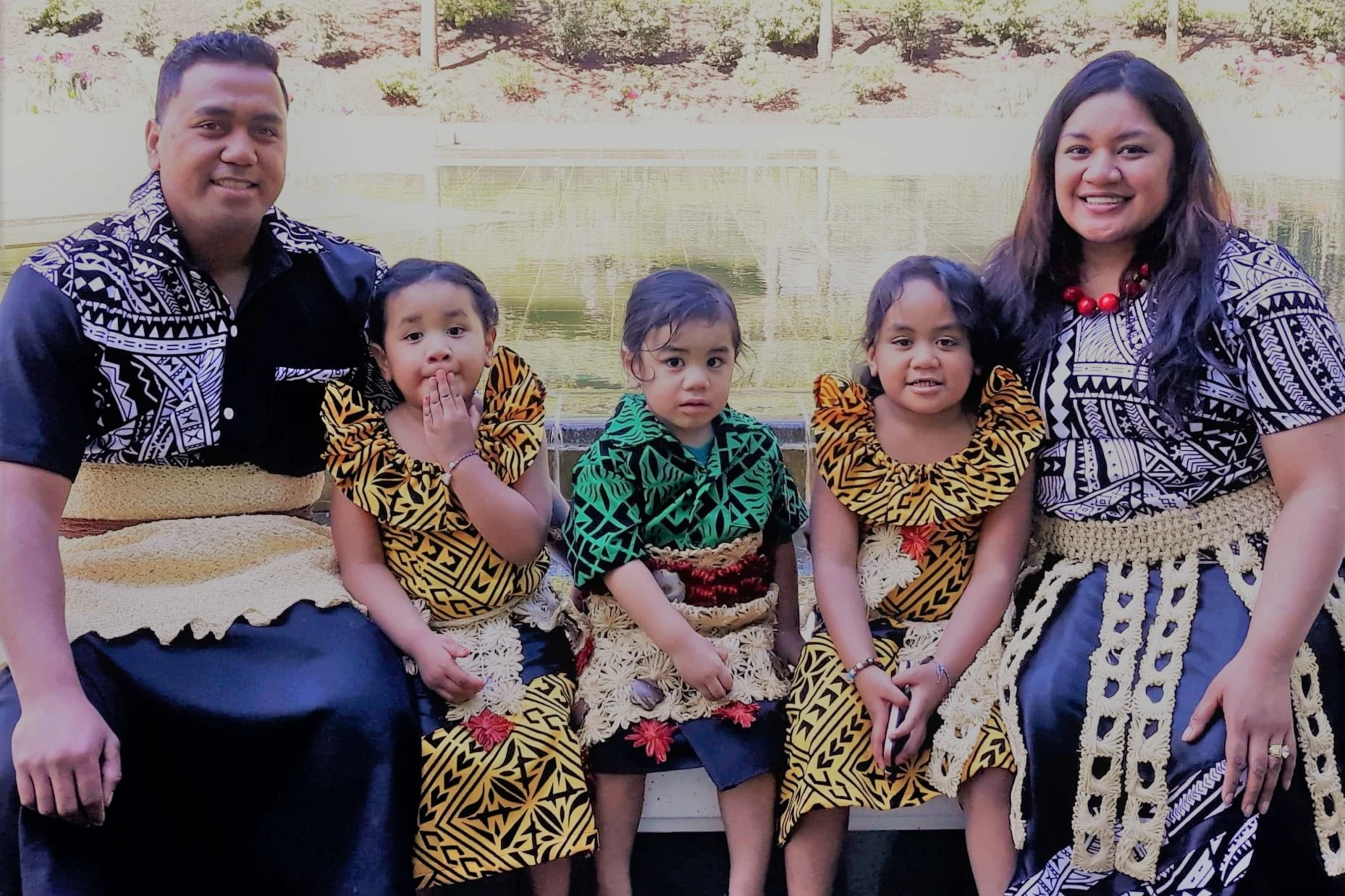 Anita Kiteau-Tuiaki with her husband and three children.