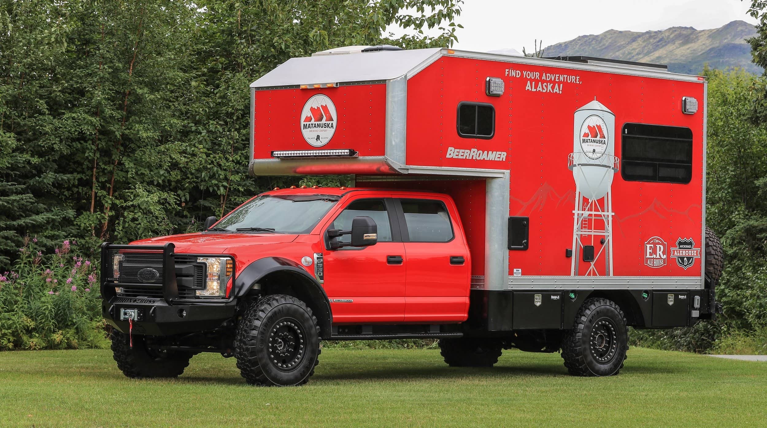 Red F550 camper