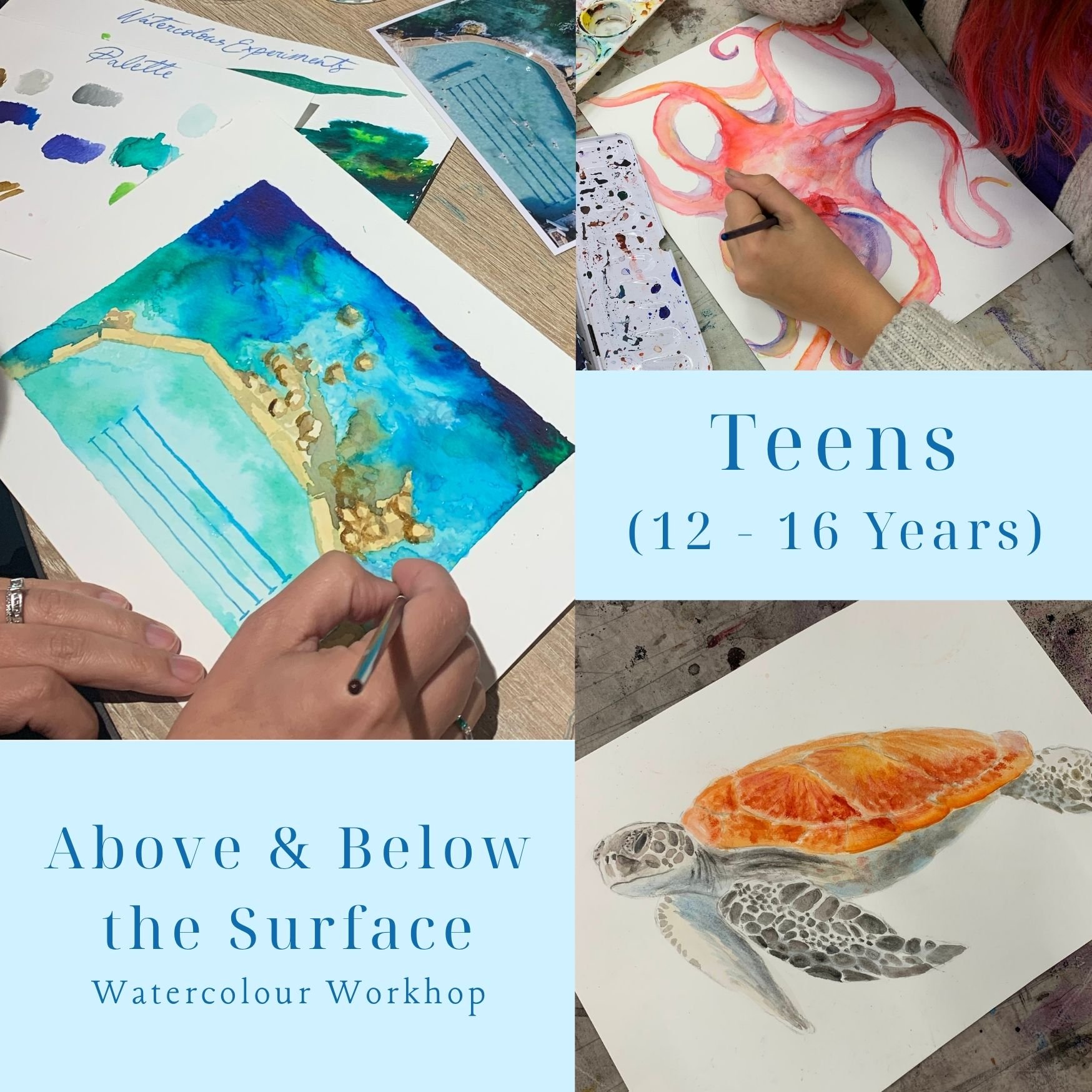 Workshop: Teens (12 - 16 Years) - Watercolour Above & Below the Surface