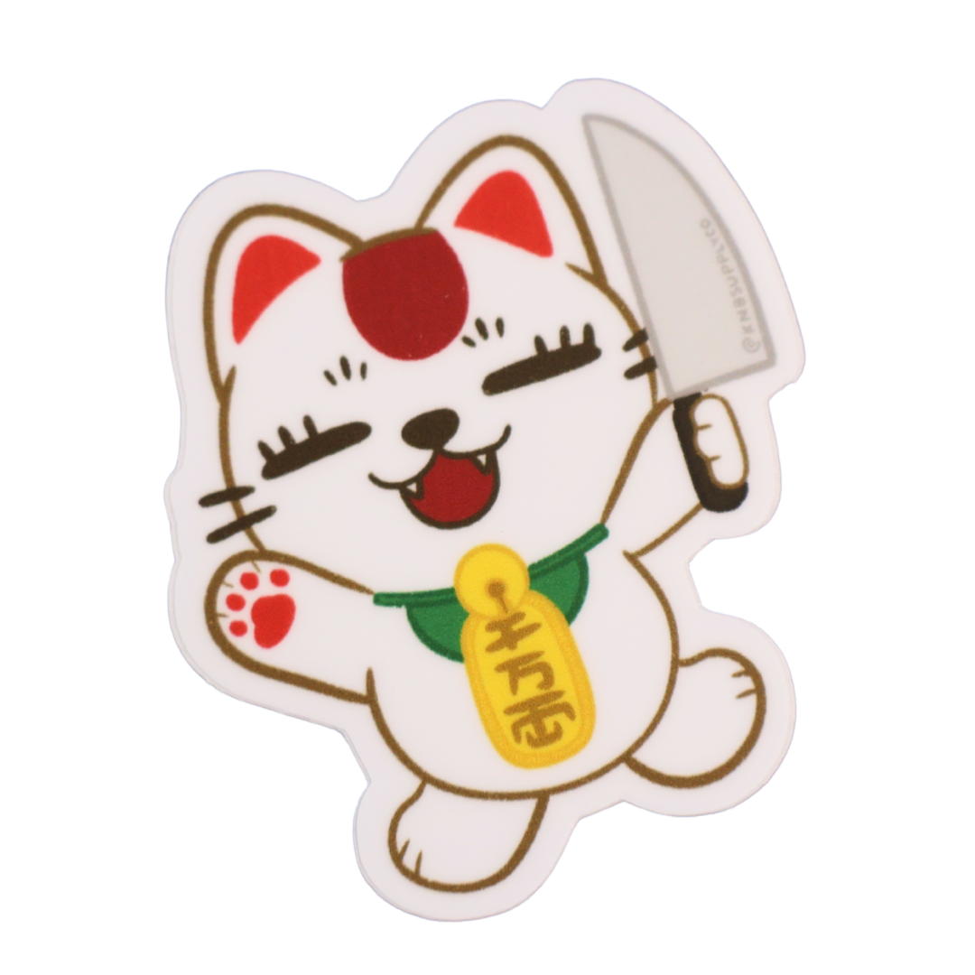Slasher Maneki Neko Matte Vinyl Sticker