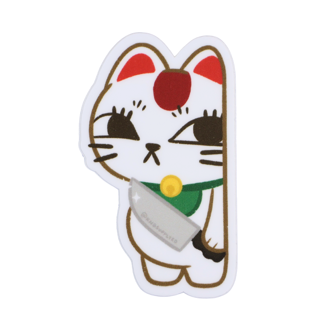 Slasher Maneki Neko Matte Vinyl Sticker
