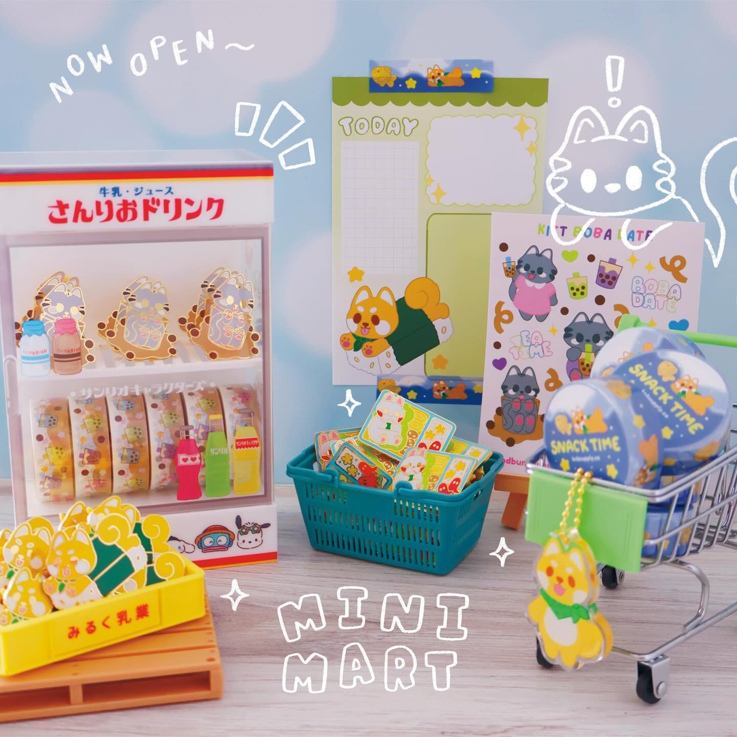 🛒 Snack Master Musu the Shiba&rsquo;s lil&rsquo; Mini Mart ~ from Musu-bis, to stationery AND even boba 🧋🤤 

What would you pickup from Musu&rsquo;s mini mart?  I&rsquo;d definitely fill up my cart with ✨BOBA✨ &amp; some washi tape of course 😋

&