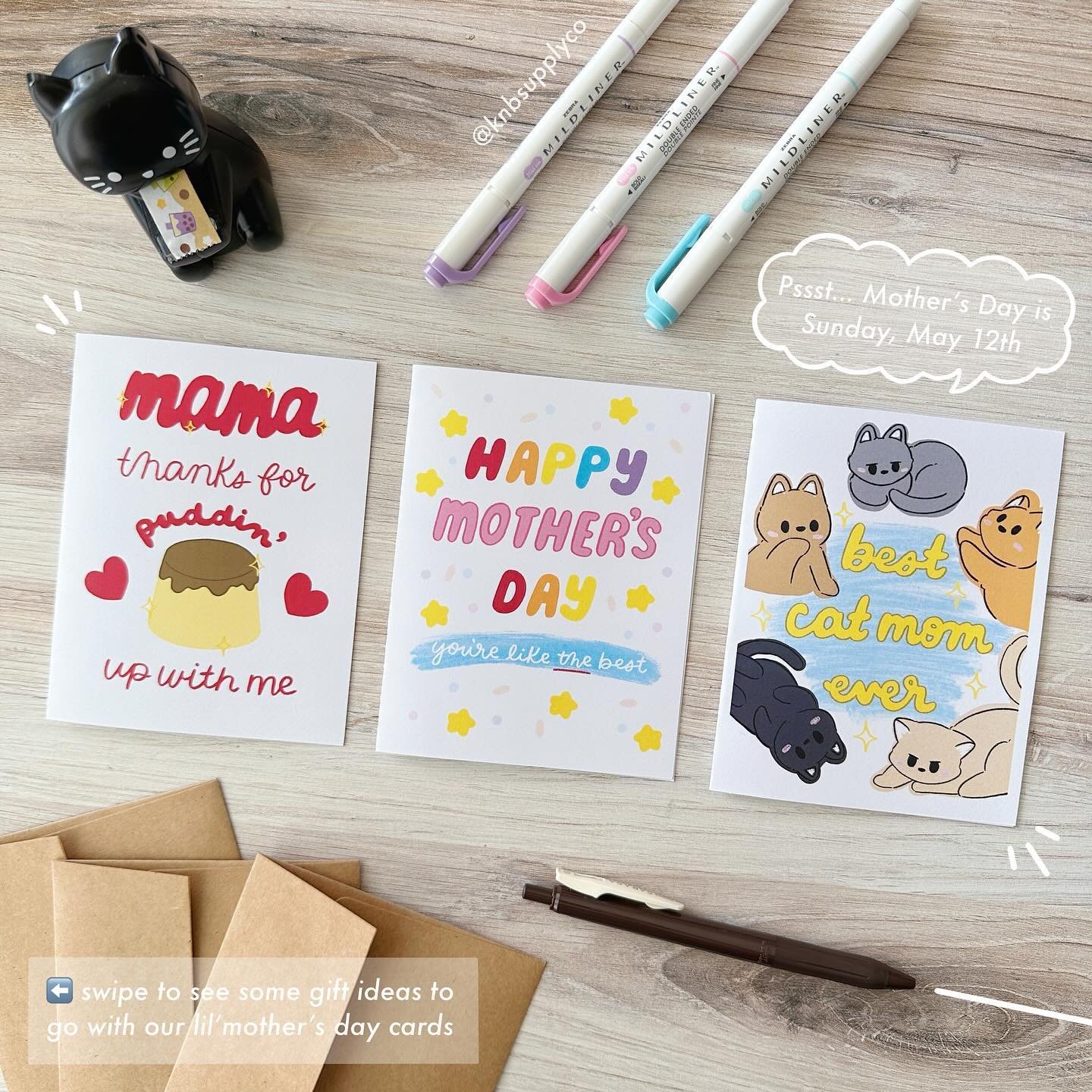💐 Let them know you appreciate them ~ bringing back our Mother&rsquo;s Day greeting cards (unfortunately I didn&rsquo;t get to add a dog 🐶 one this year but I hope to be able to in the near future)! 

⬅️ swipe to see some lil&rsquo;gifts ideas that