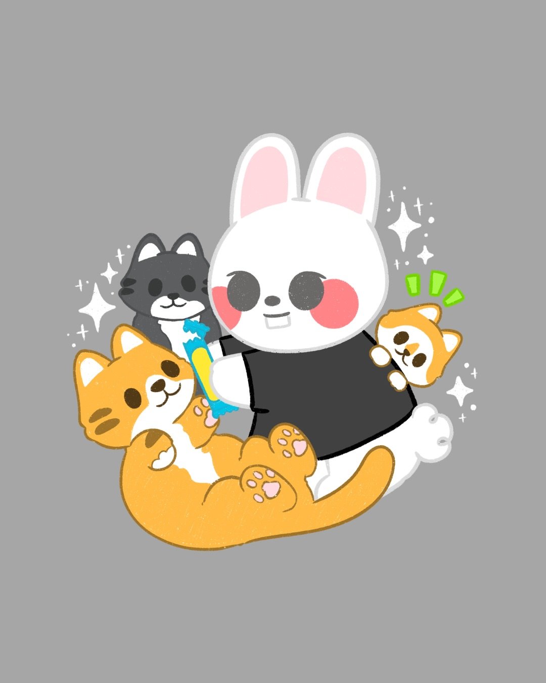 Leebit spending time with his cat babies 🐈&zwj;⬛🐈🐈 can you guess what this design will be? (Don&rsquo;t cheat if you&rsquo;ve been watching my stories, hehe).

I&rsquo;ve been sitting in this series for 2 years now!  I&rsquo;m so happy to finally 