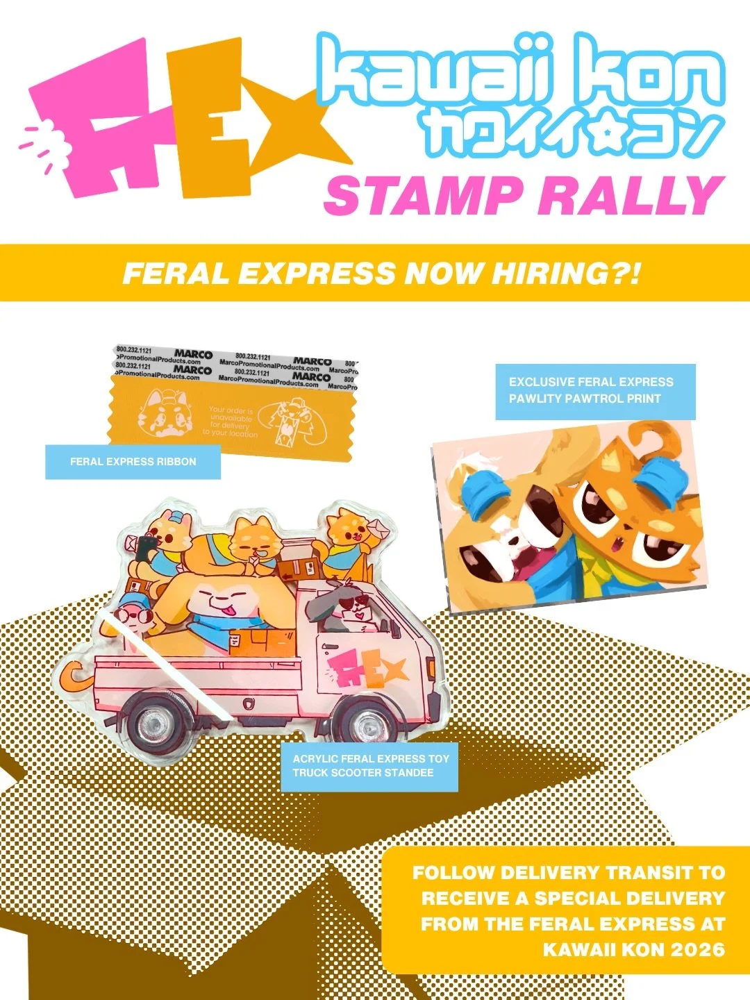 🚚💨 BEEP BEEP ~ Feral Express Stamp Rally has arrived 📦✨ by your hosts @teoisdrawing x @knbsupplyco 🫡 Complete the package transit on your card to receive and ✨EXCLUSIVE✨ Feral Express delivery 💌

🚚 PRIZE LIST 💨

Acrylic Feral Expeess Tou Truck
