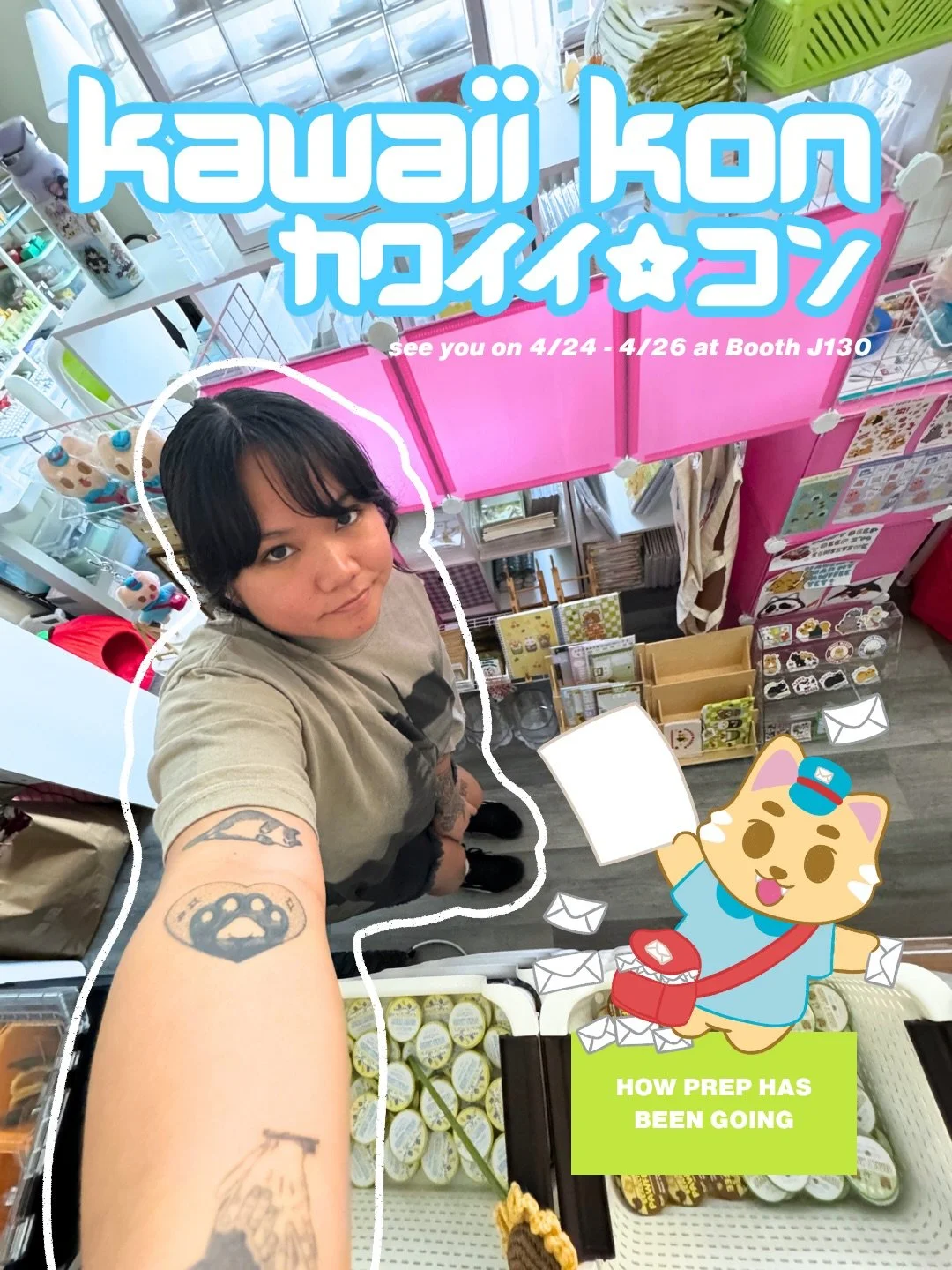 1 MORE DAY!  It&rsquo;s time for all nighters, coffee &amp; full swinging prep 😤😮&zwj;💨 We hope to see you this weekend at @kawaiikonofficial in the artist alley ~ regular tables (not pro spots this year) BOOTH J130 💖✨

Until then, enjoy some cut