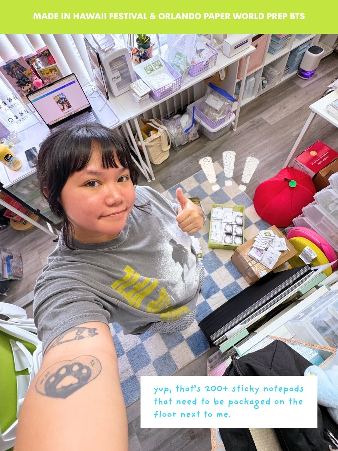 Whenever prepping for a huge show it always feels like a fever dream with a little mix of fantasy ✨

Here&rsquo;s a little more #behindthescenes prep as we are on the road for @madeinhi this weekend &amp; @paperworldexpo Orlando, Florida next! 

It&r