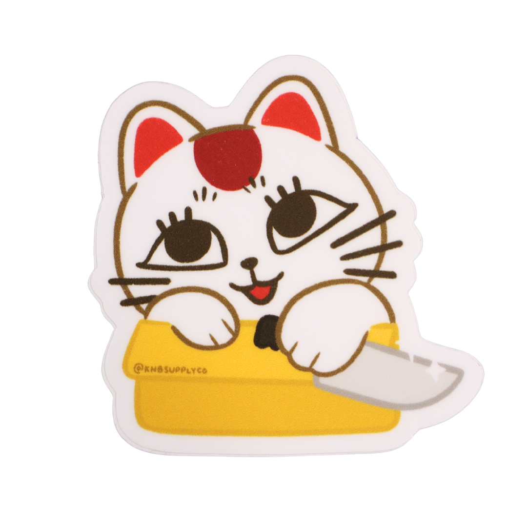 Slasher Maneki Neko Matte Vinyl Sticker