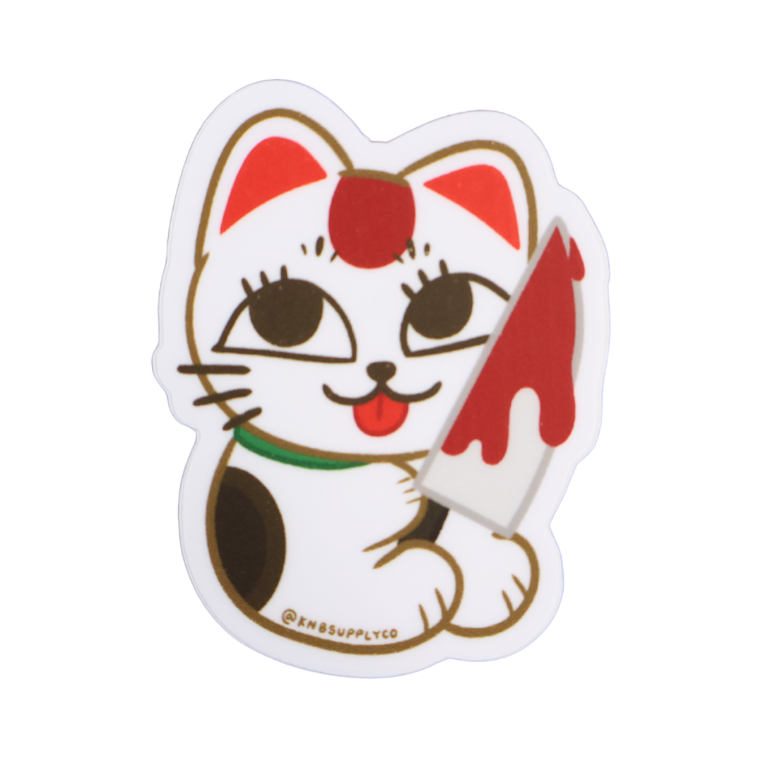 Slasher Maneki Neko Matte Vinyl Sticker