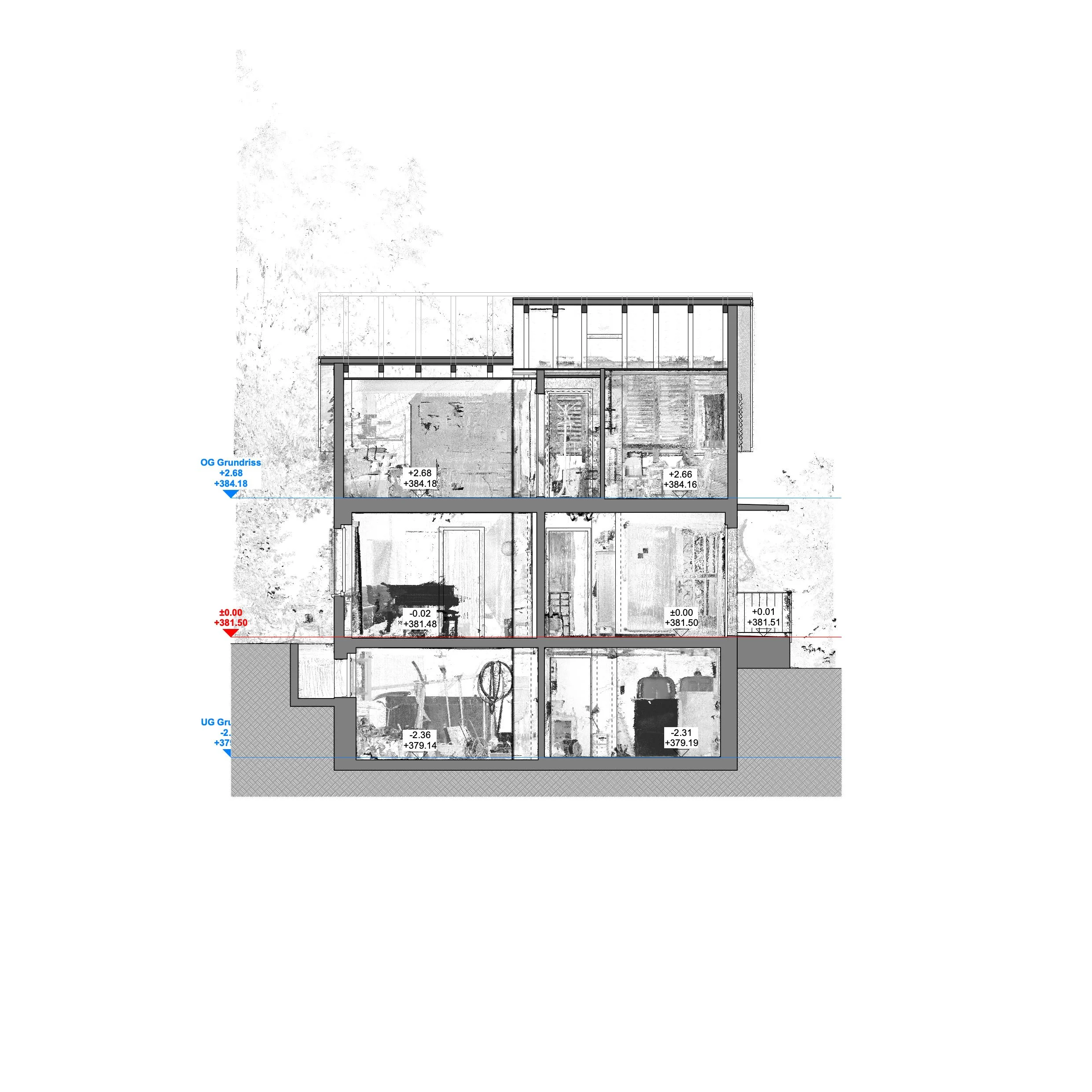  Längsschnitt 1 mit Punktwolke 