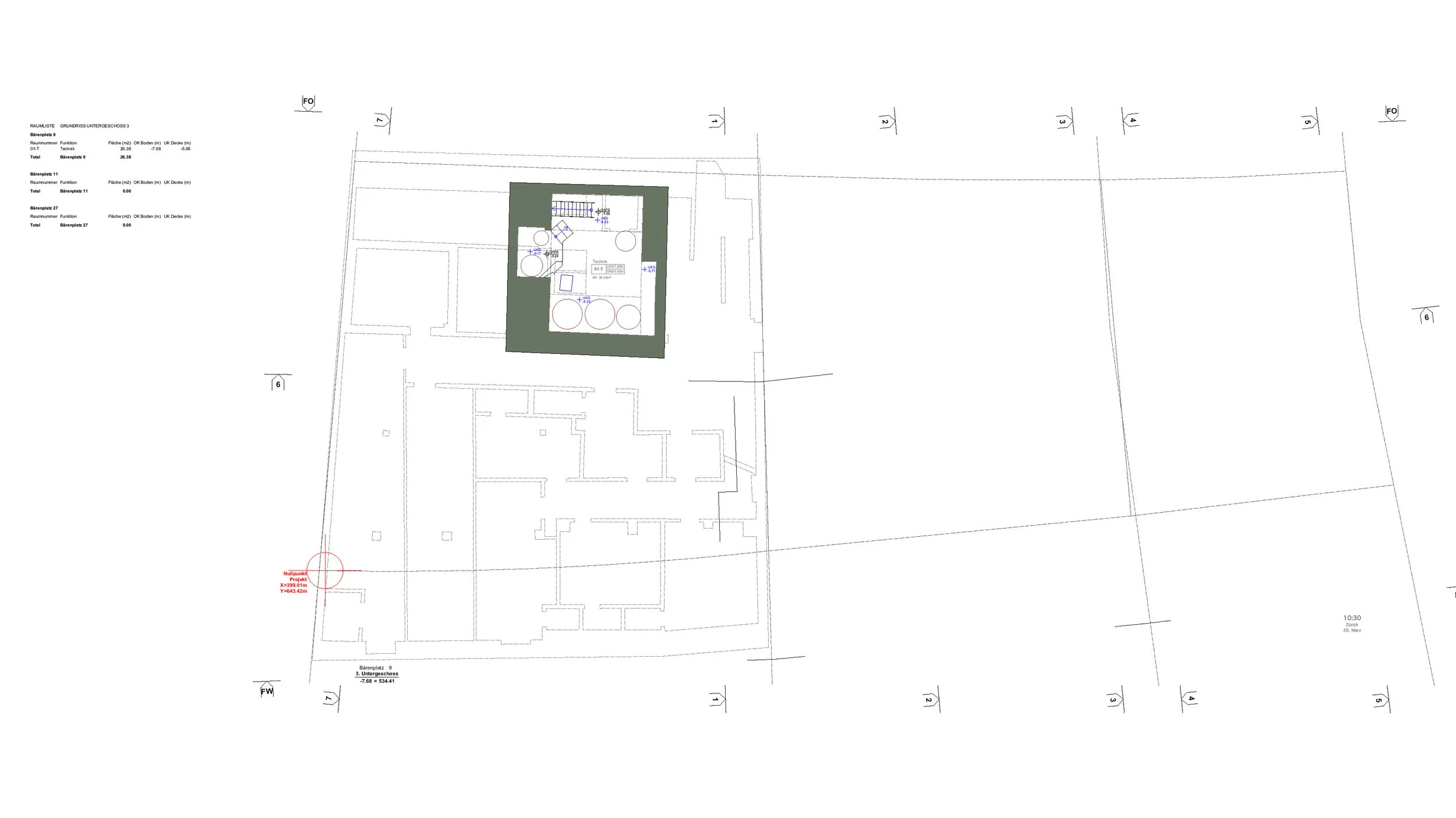  Grundriss 3. Untergeschoss 