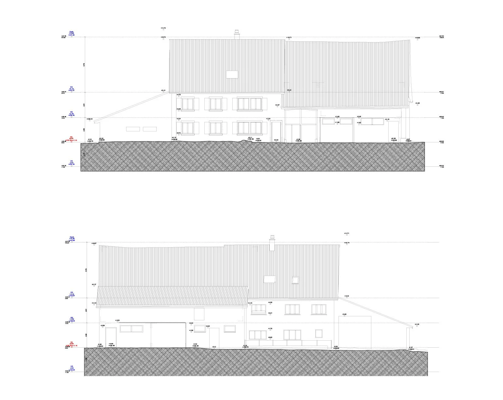  Fassaden Süd-Ost und Nord-West  