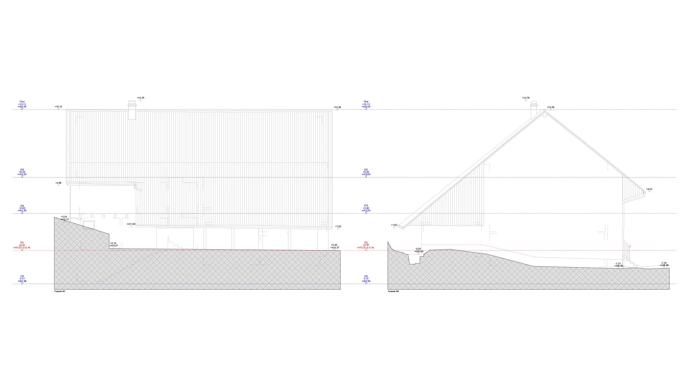  Fassaden Nord-Ost und Nord-West 