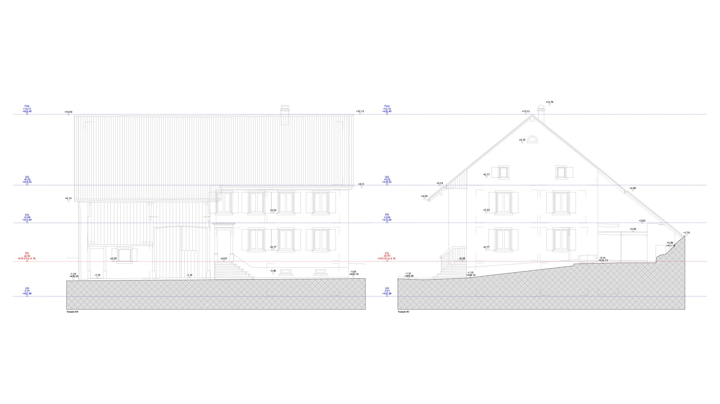  Fassaden Süd-West und Süd-Ost 