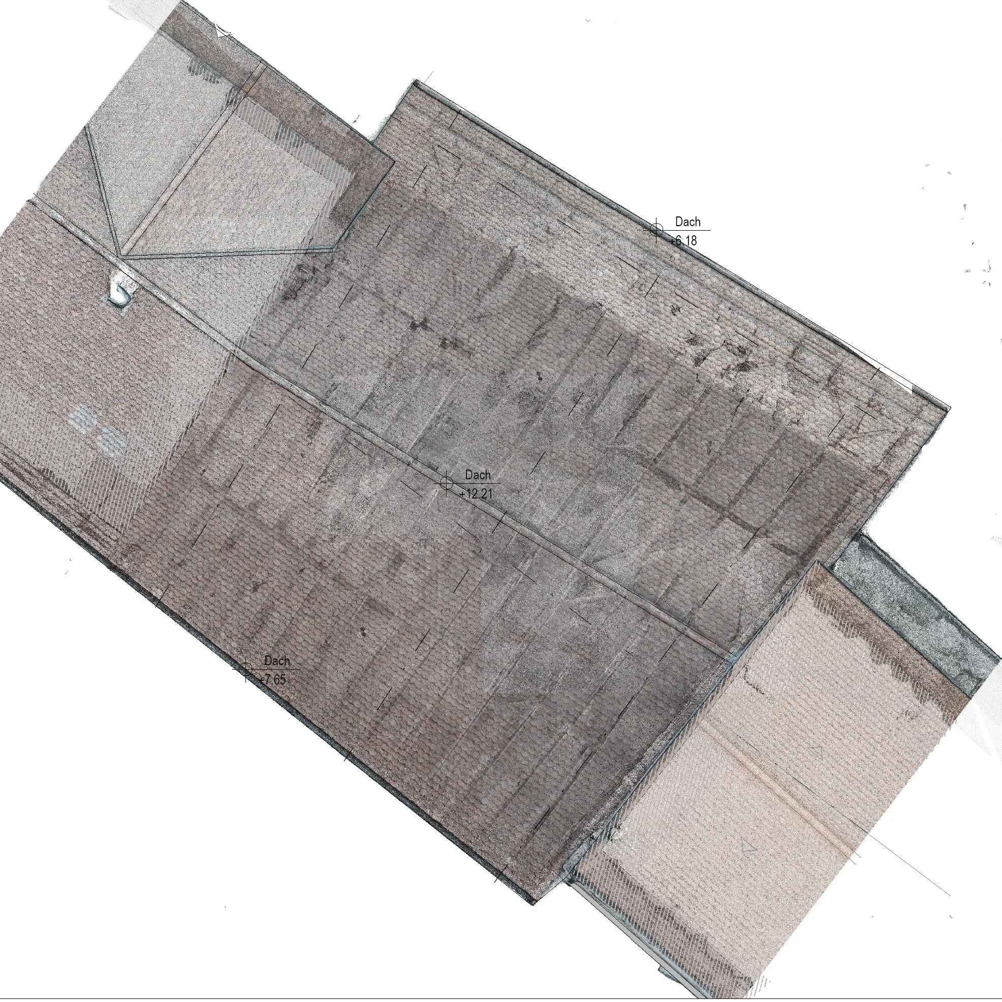  Dachaufsicht-Horizontale Holzstruktur - Grundriss mit Scan 