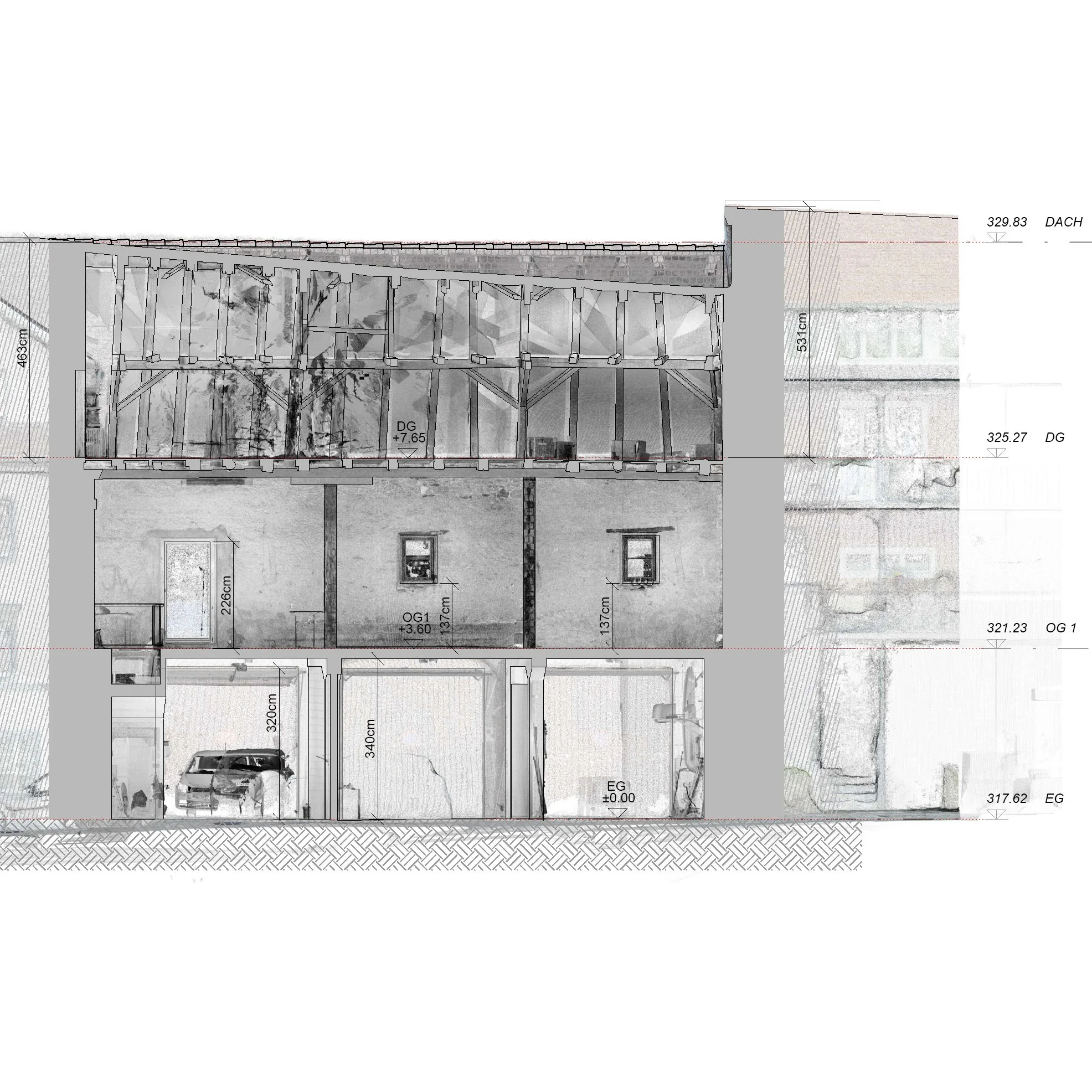  Schnitt 1 - Punktwolke 