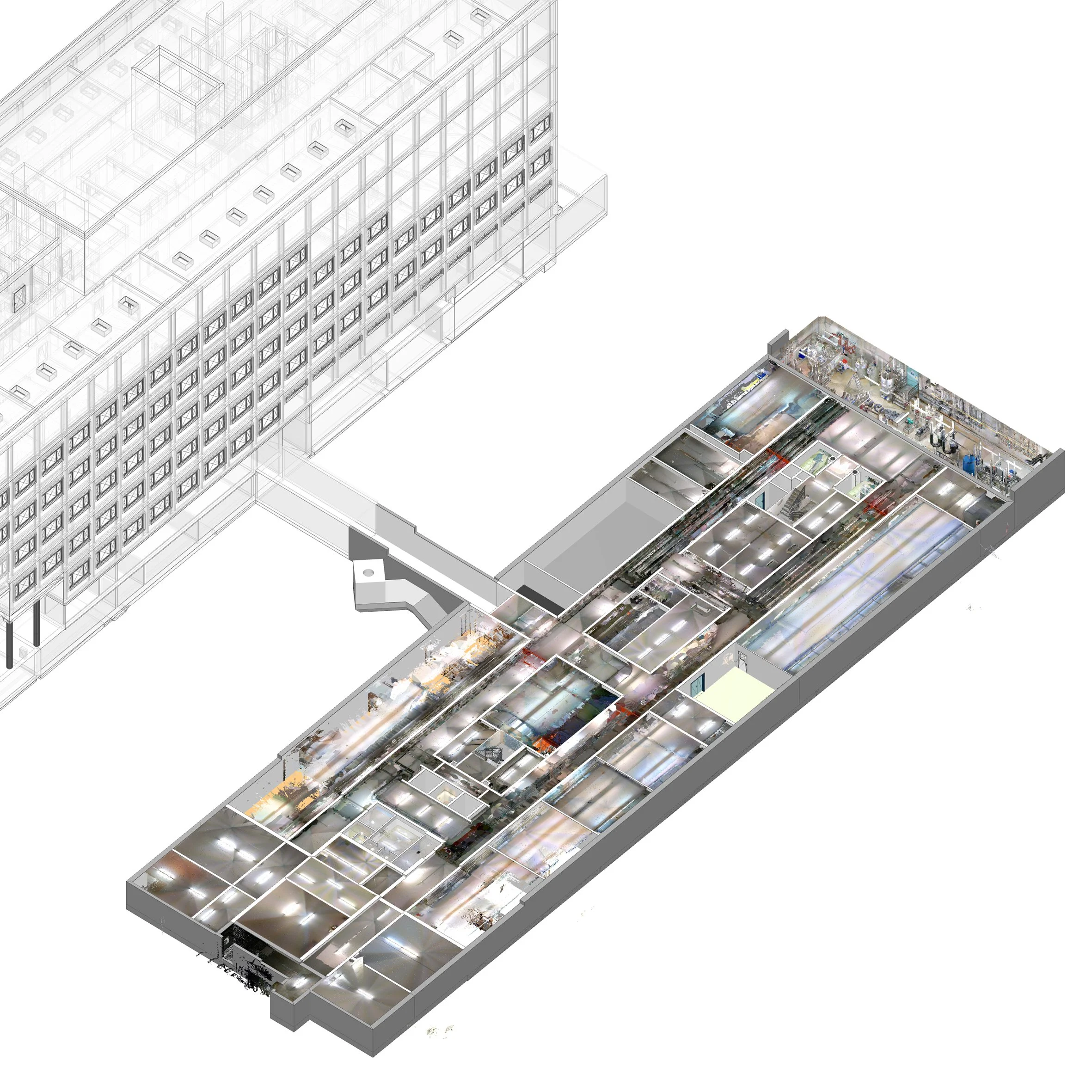  2. Untergeschoss mit Punktwolke 