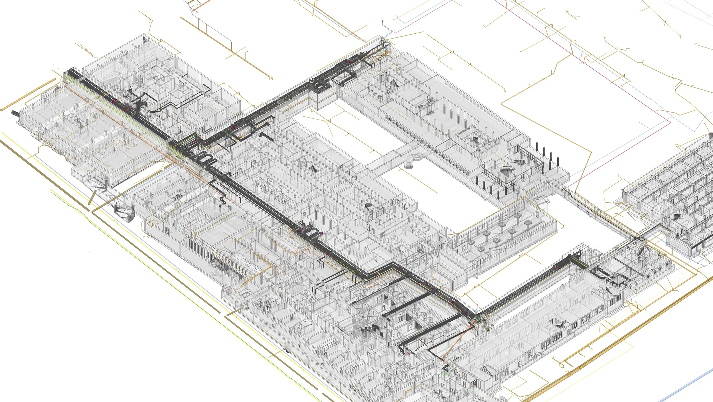  Untergeschosse + K- und ELT’s + Konsolen + Rohrleitungen gescannt und im Erdreich verlegt 