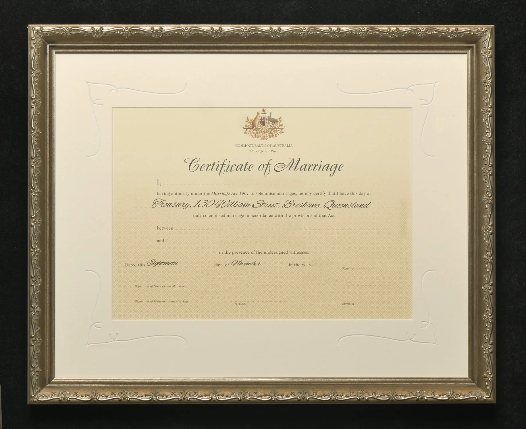 photo Marriage License Picture Frame Size marriage certificate frame detail