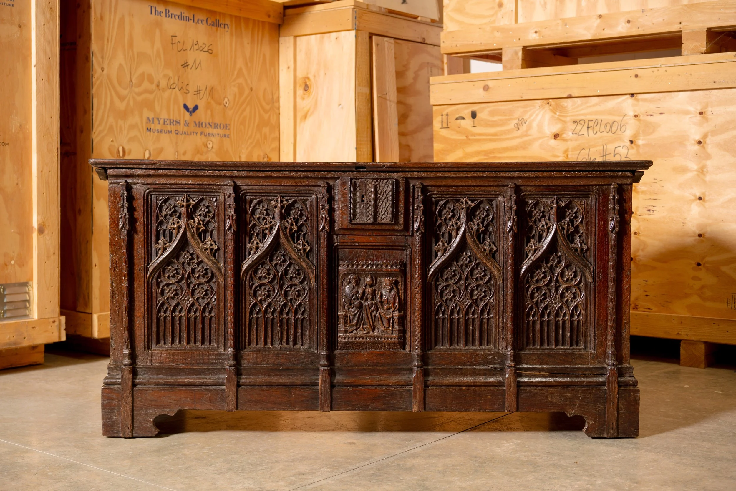 Gothic Period Chest 15th century furniture.JPEG