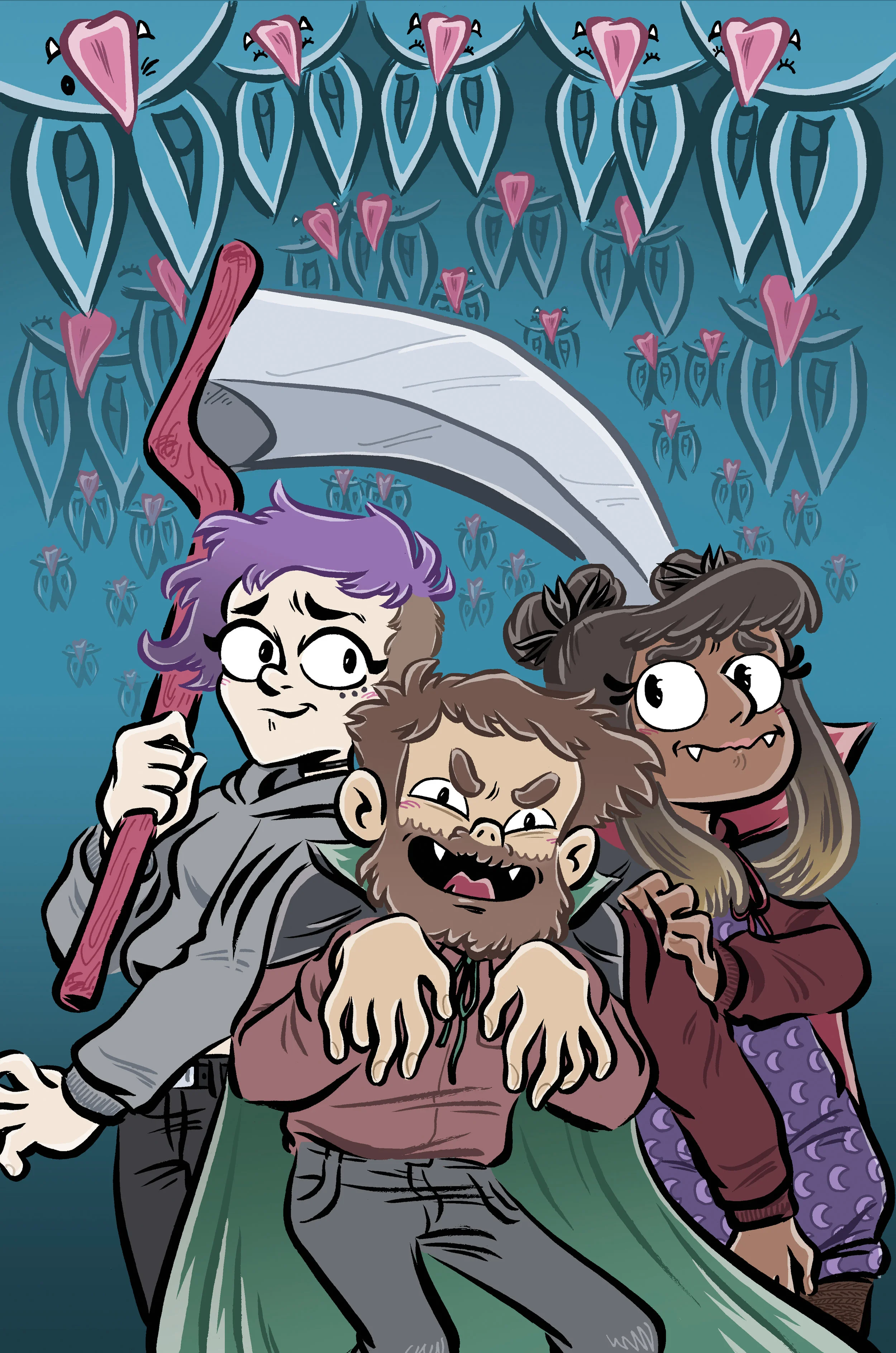 Cover illustration for Kim Reaper by Sarah Graley