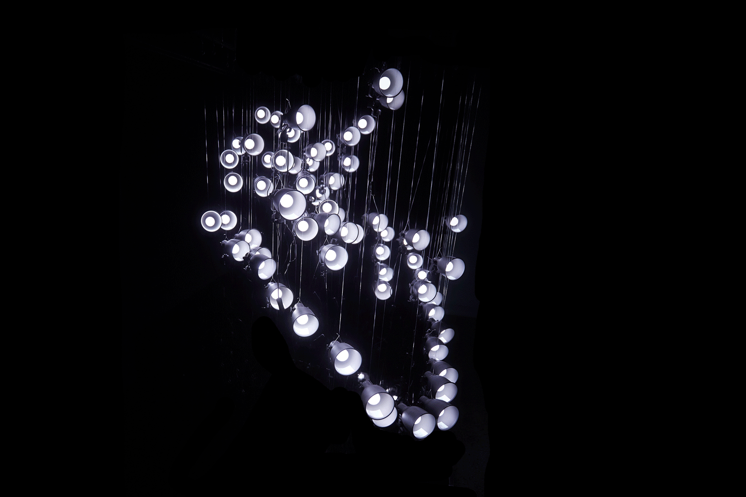 Perspective is a light installation designed for an IKEA store in Finland. Using light fixtures as a base, the design reflected the idea of how things change when you perceive them from a different point of view.