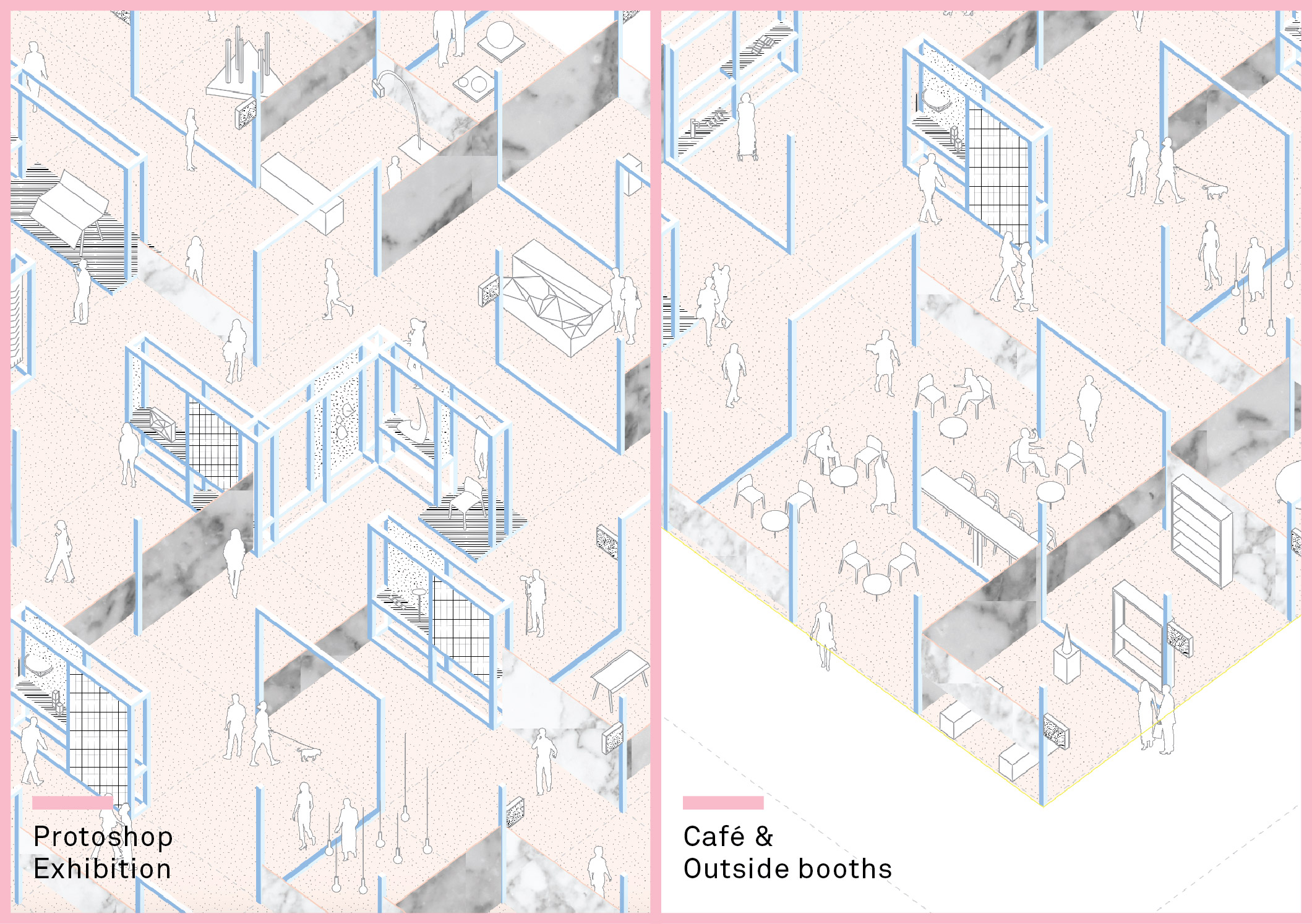 The experience of the space was designed to give the visitors the oportunity to feel lost so that they can have the pleasure of discovering new design.
