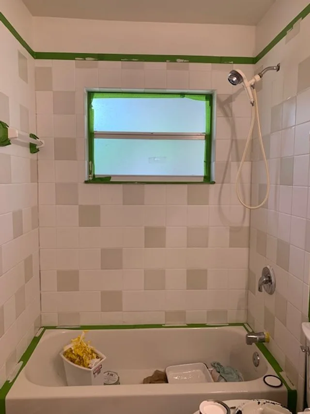 Painted Bathroom Shower Tile — Hartley Home