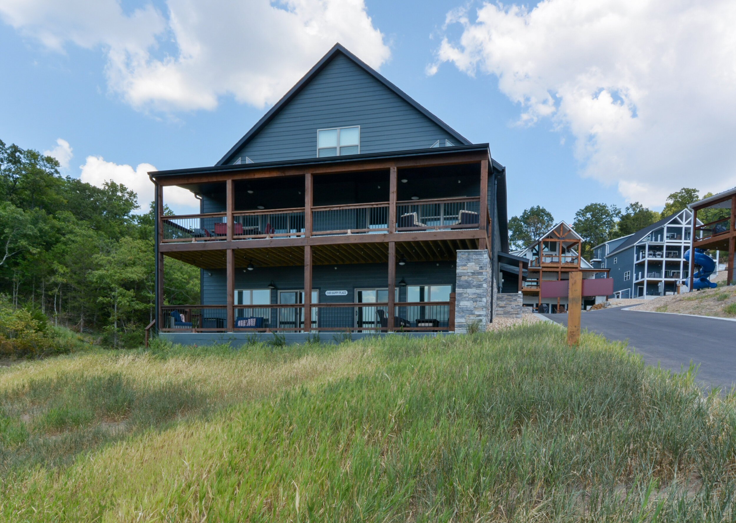 Back decks with lake view