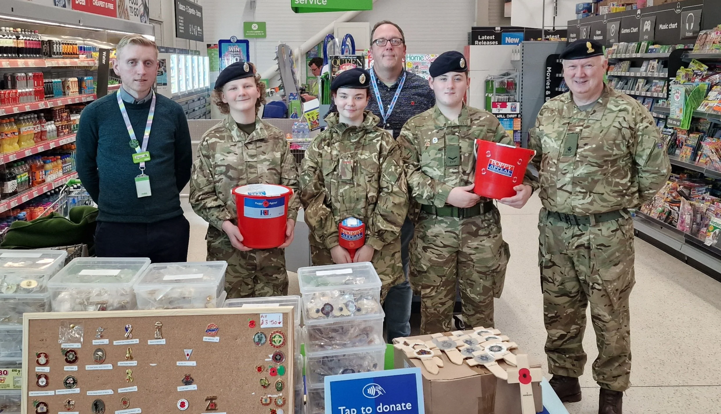 Cadets help with Larne's 2022 Poppy Appeal