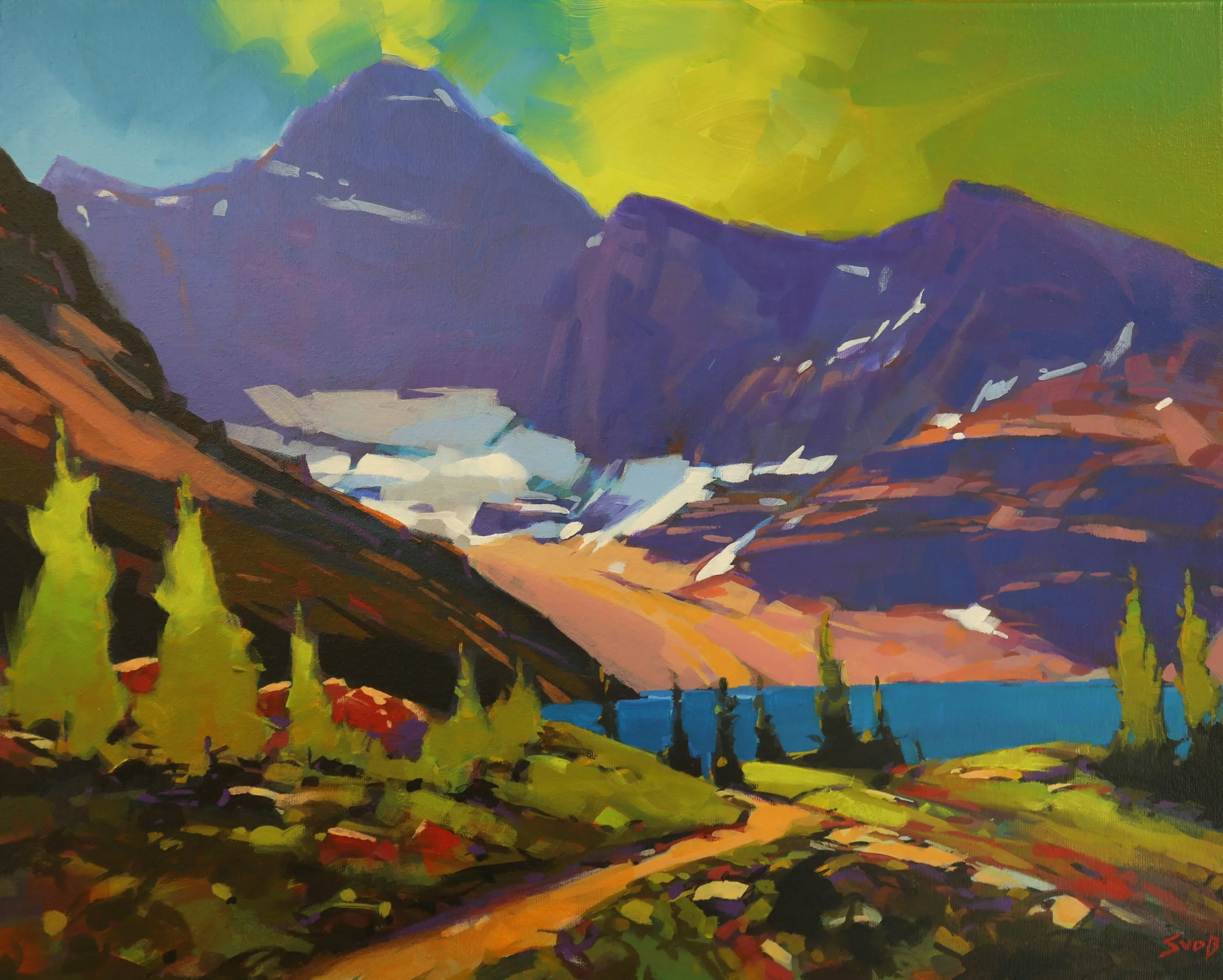 Trail to Lake McArthur 16 x 20 Acrylic on Canvas.JPG
