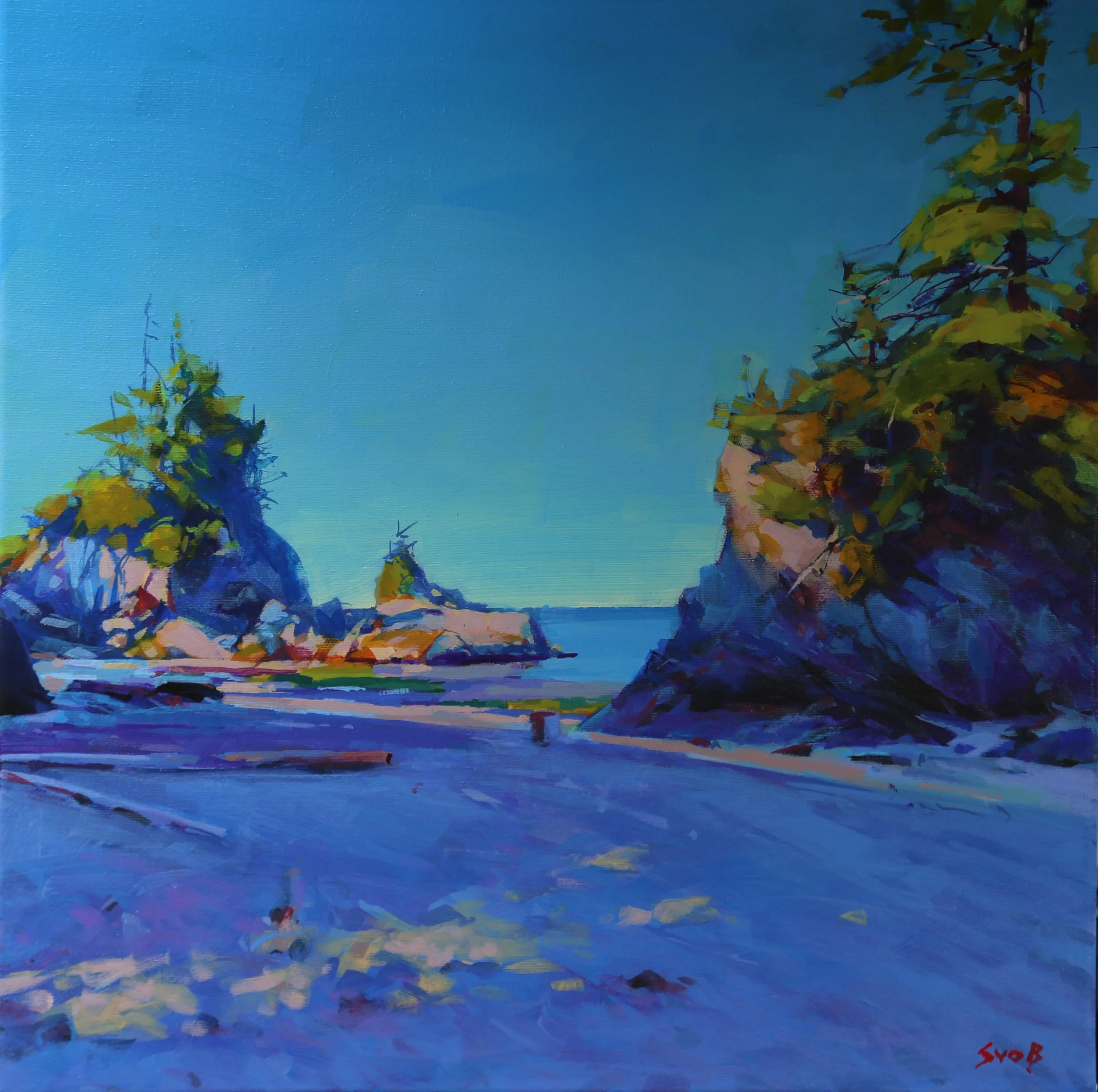 Beach Blues 16 x 16 Acrylic on Regular Canvas.JPG