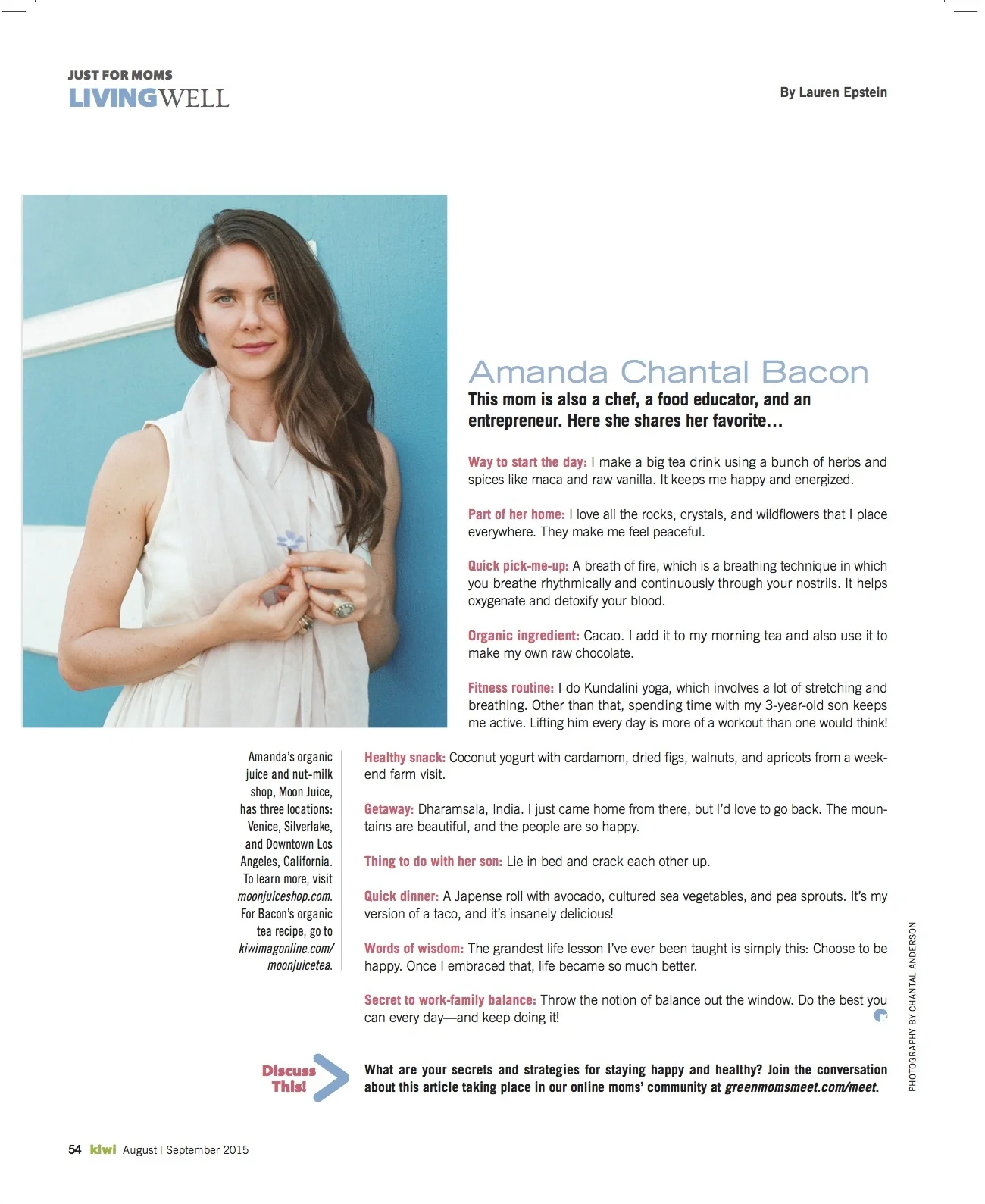    Amanda Chantal Bacon’s Tea Recipe   