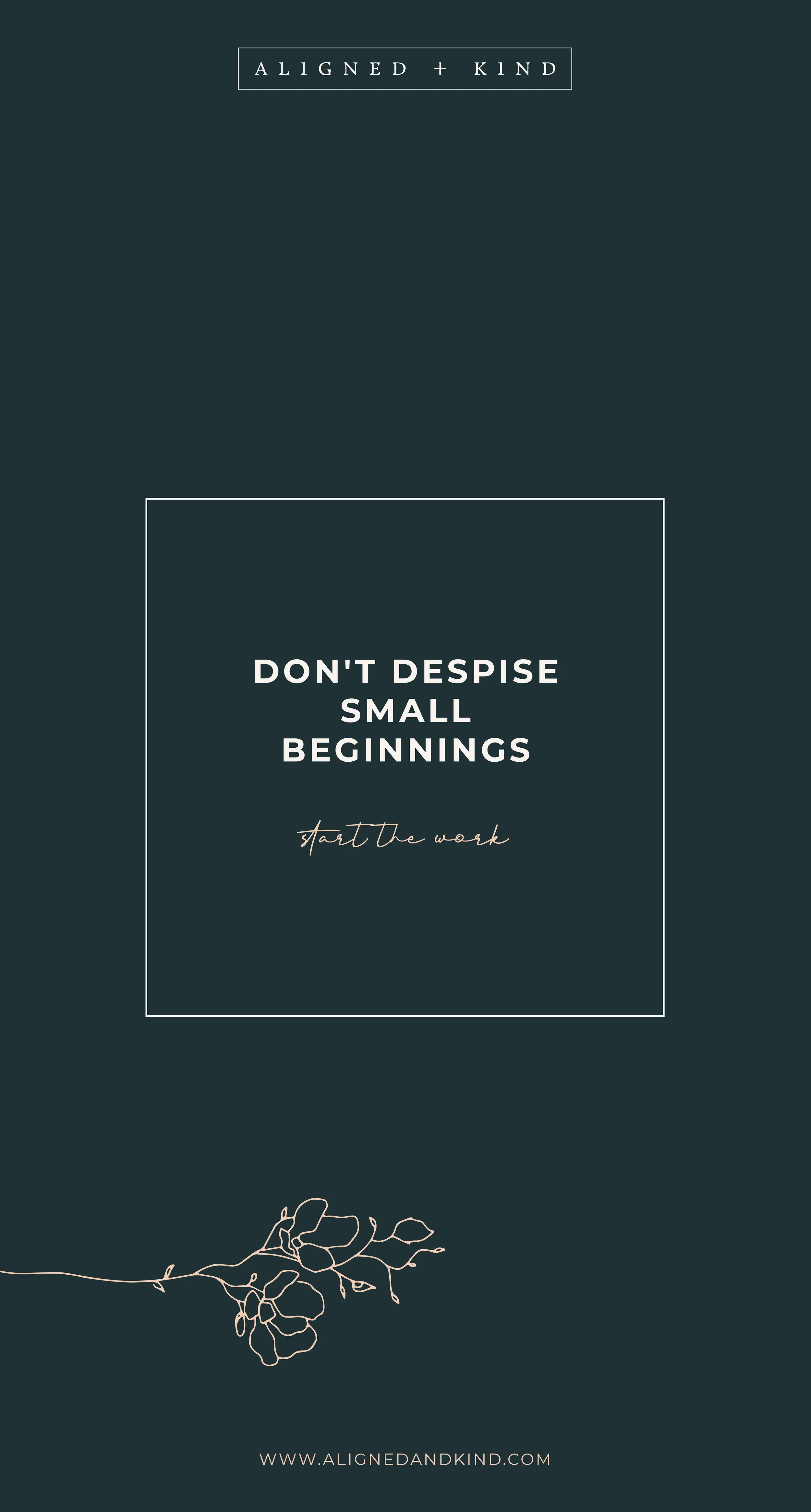 Don't despise small beginnings